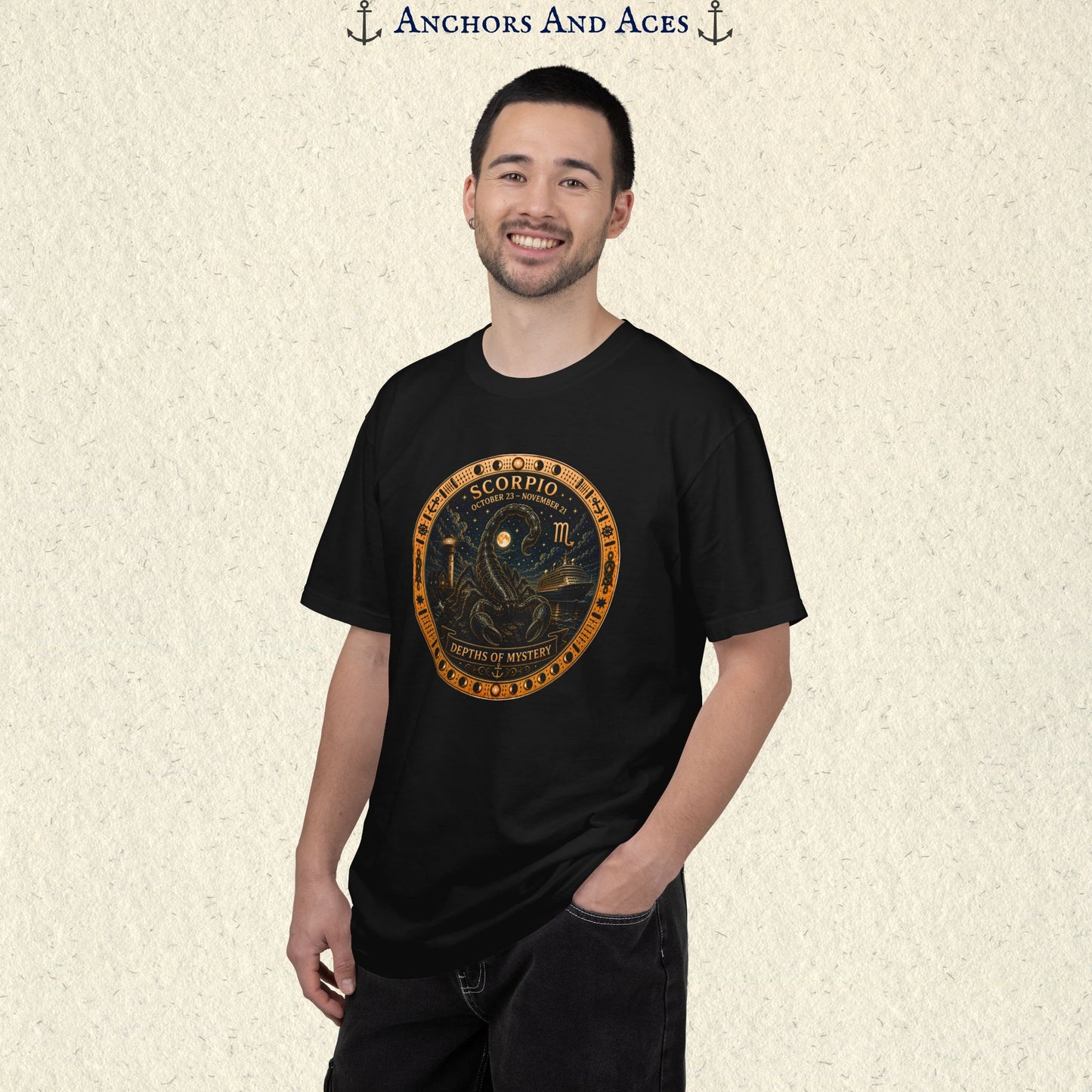 Celestial Seas Zodiac Tee | Scorpio – Depths of Mystery