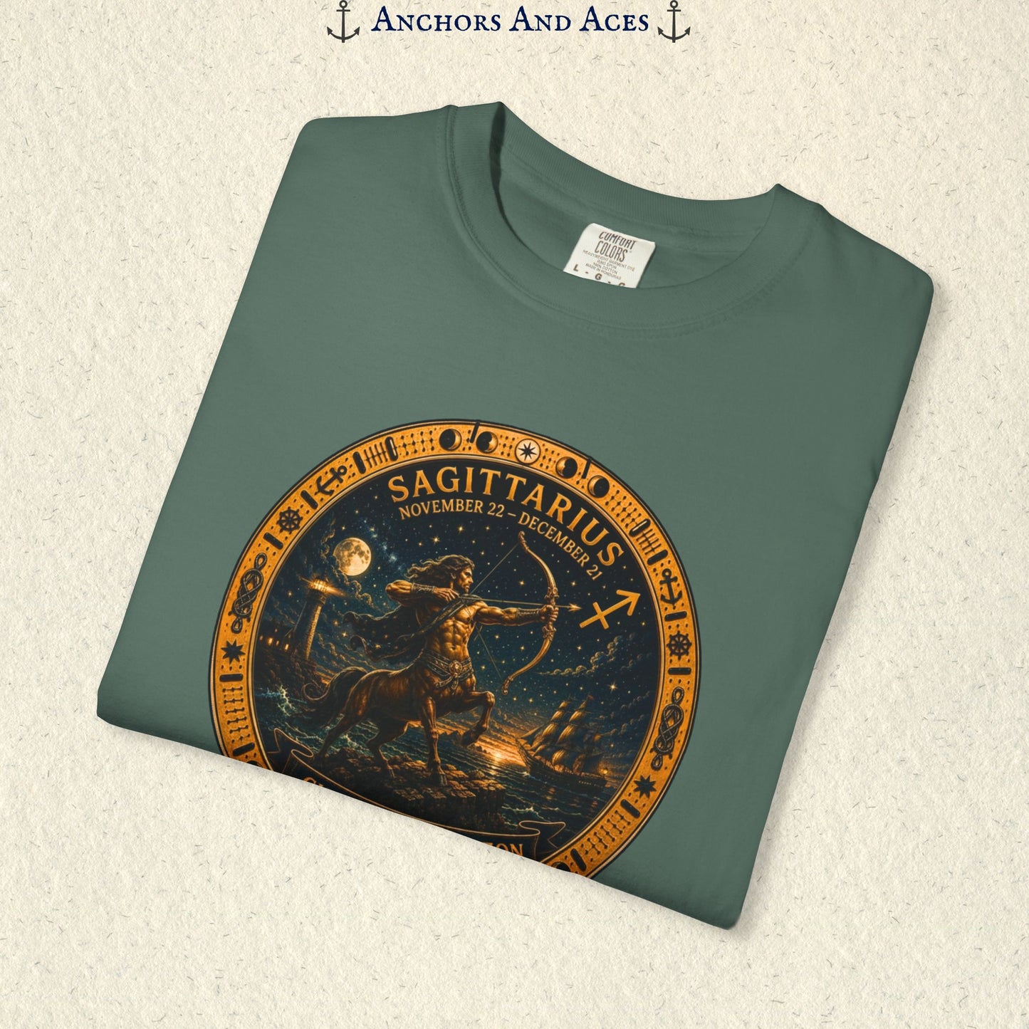 Celestial Seas Zodiac Tee | Sagittarius – Chase The Horizon