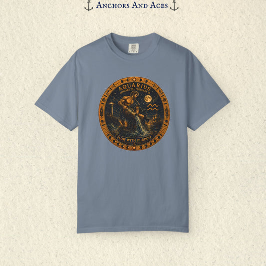 Celestial Seas Zodiac Tee | Aquarius - Flow With Purpose