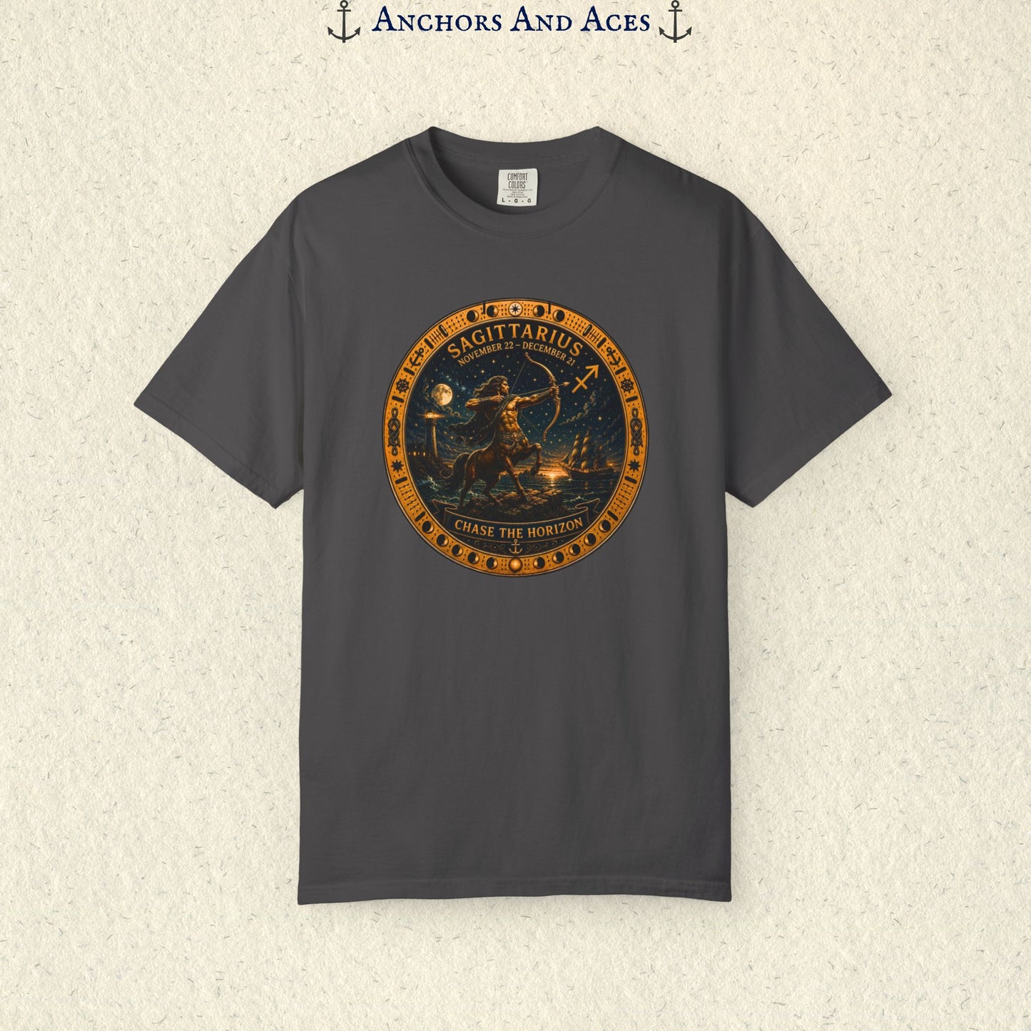 Celestial Seas Zodiac Tee | Sagittarius – Chase The Horizon