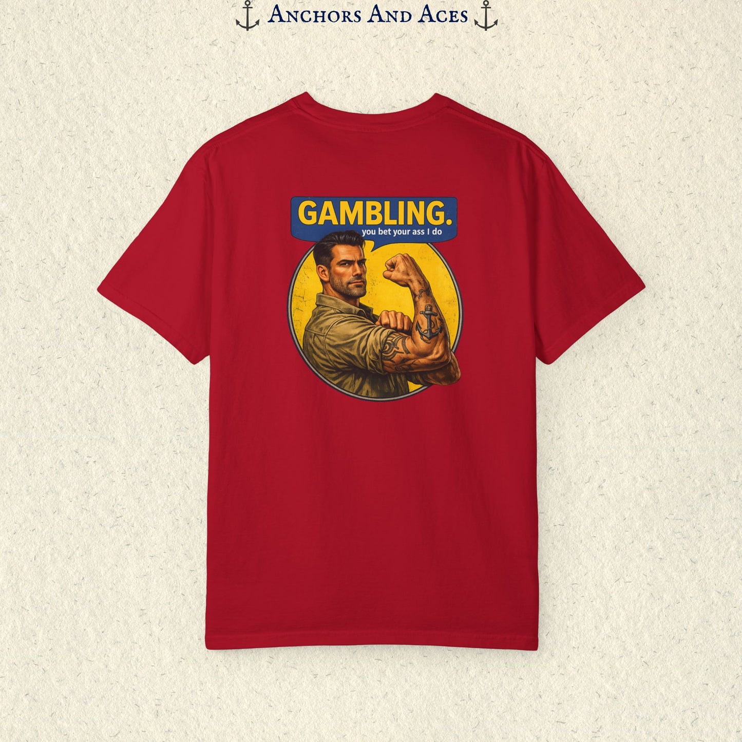 Casino T-shirt | Retro Strongman Illustration - BACK IMPRINT