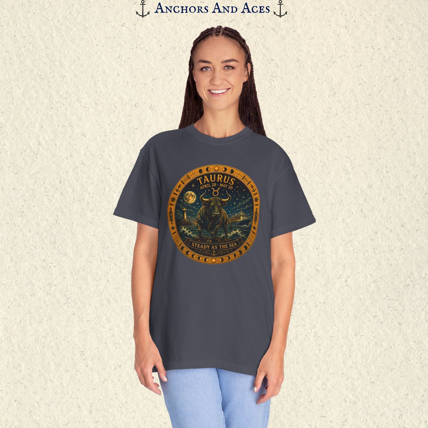 Celestial Seas Zodiac Tee | Taurus - Steady as the Sea