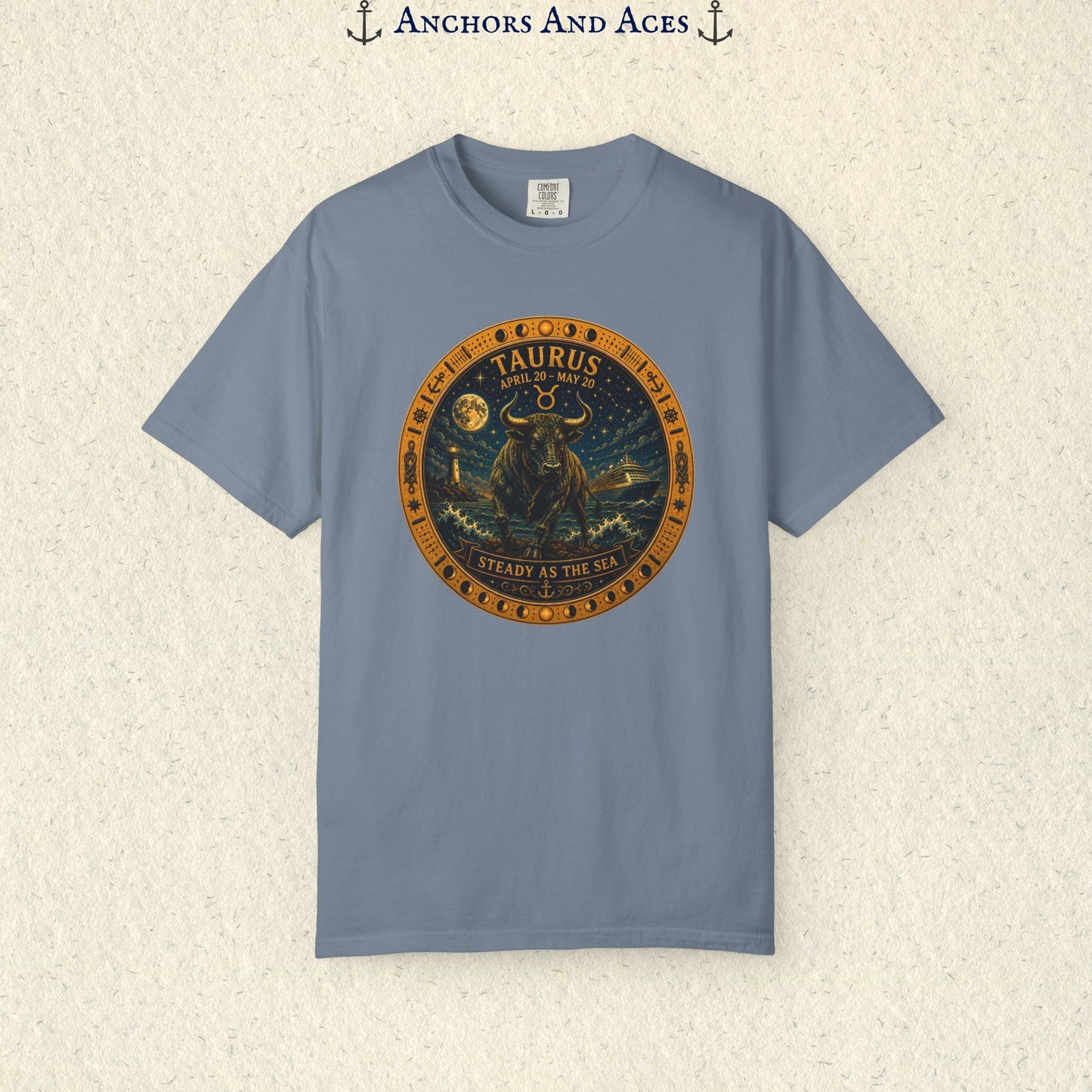 Celestial Seas Zodiac Tee | Taurus - Steady as the Sea