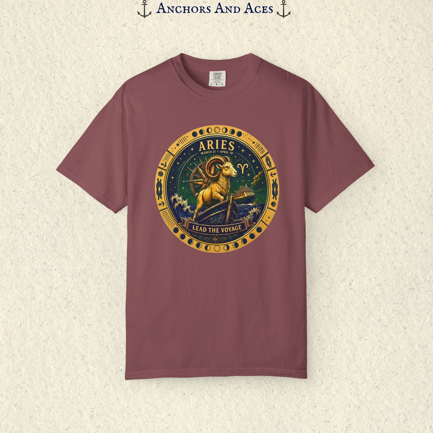 Celestial Seas Zodiac Tee | Aries – Lead the Voyage