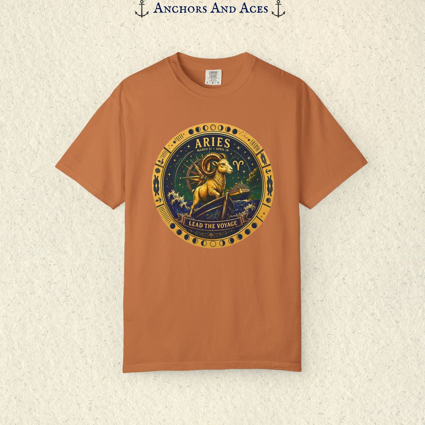 Celestial Seas Zodiac Tee | Aries – Lead the Voyage