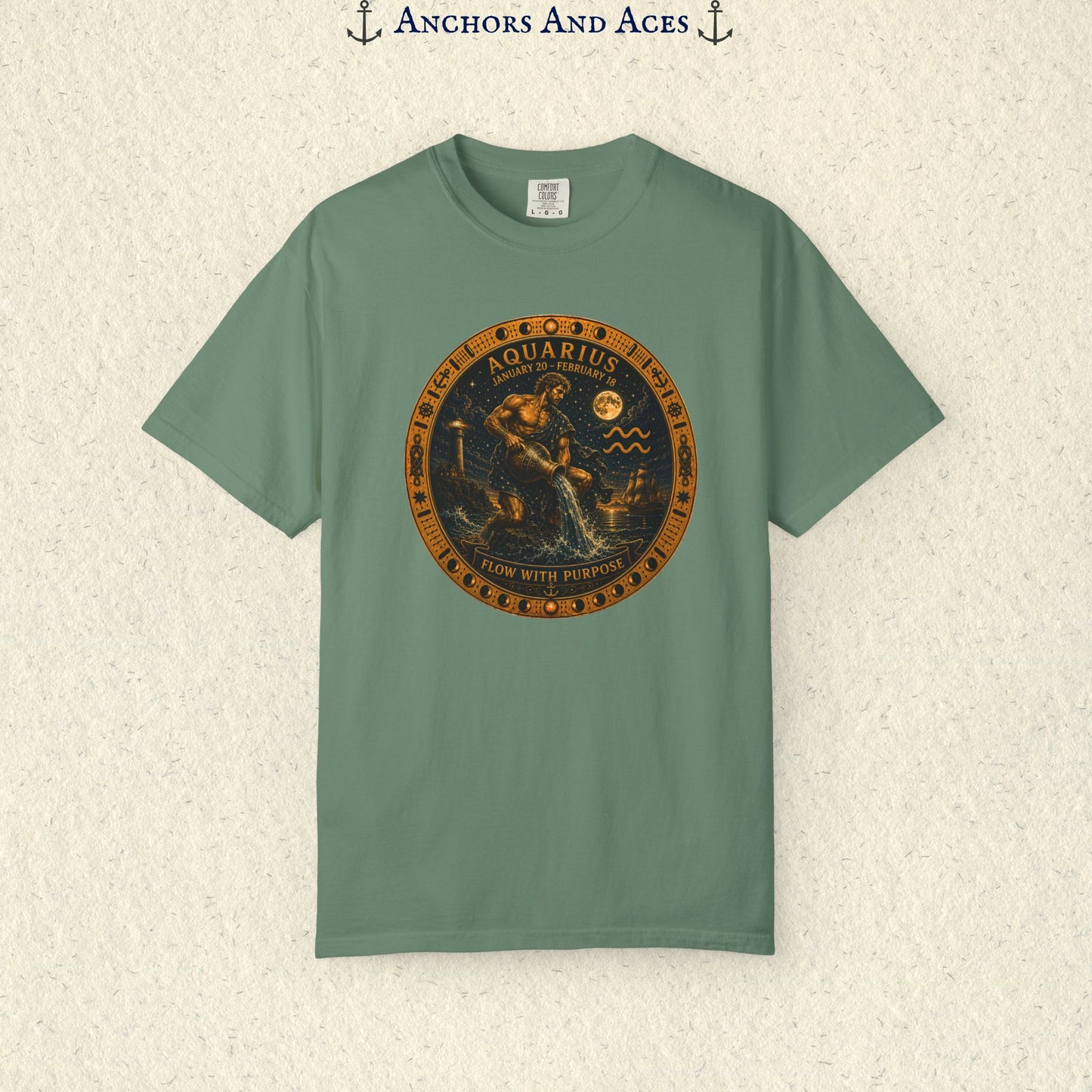 Celestial Seas Zodiac Tee | Aquarius - Flow With Purpose