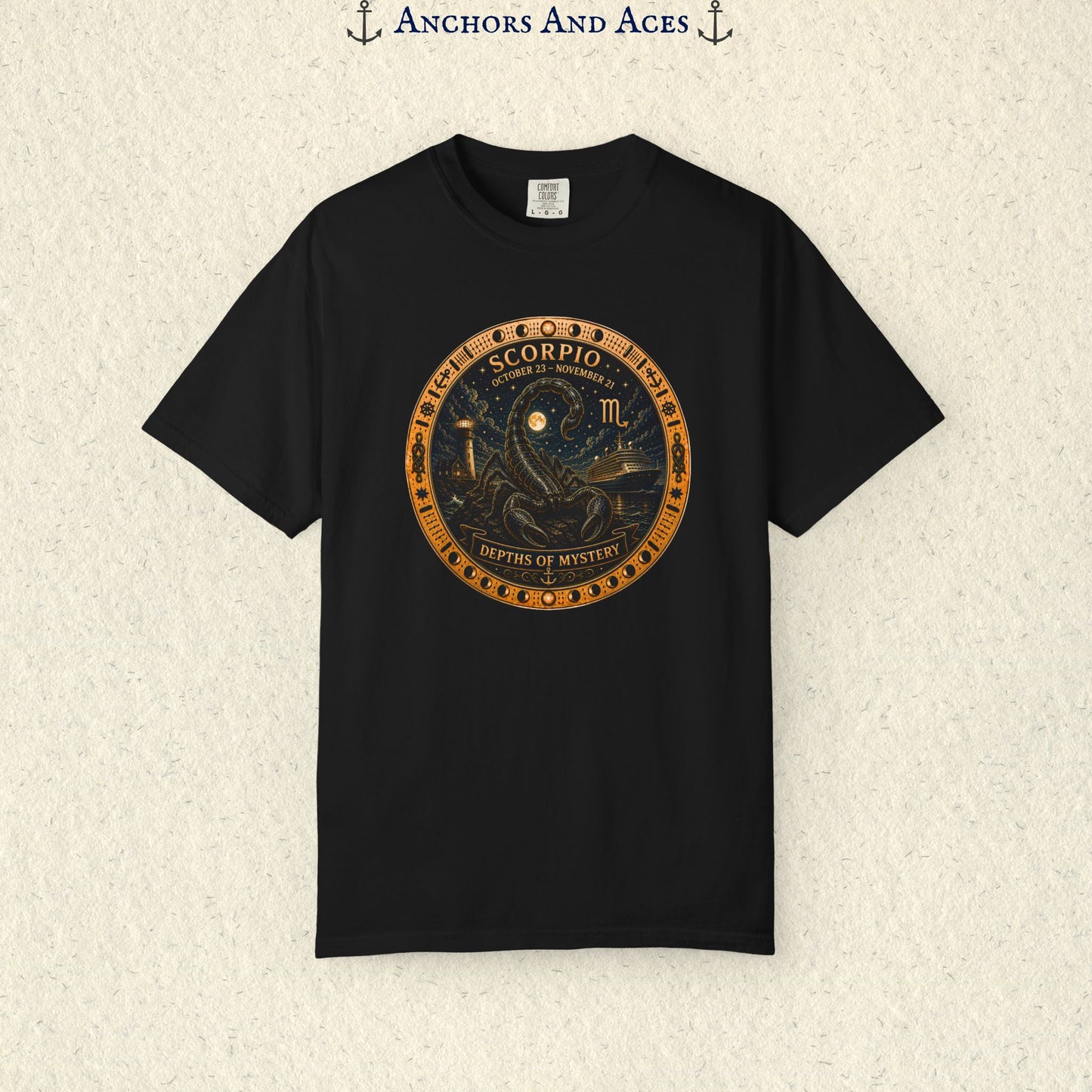 Celestial Seas Zodiac Tee | Scorpio – Depths of Mystery