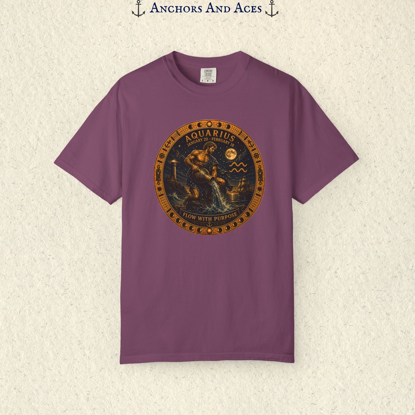 Celestial Seas Zodiac Tee | Aquarius - Flow With Purpose