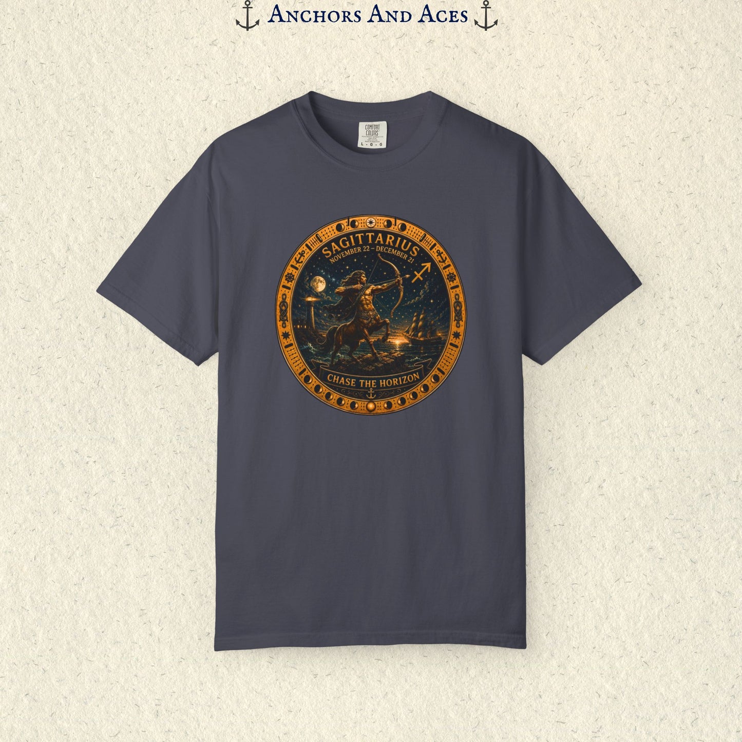 Celestial Seas Zodiac Tee | Sagittarius – Chase The Horizon