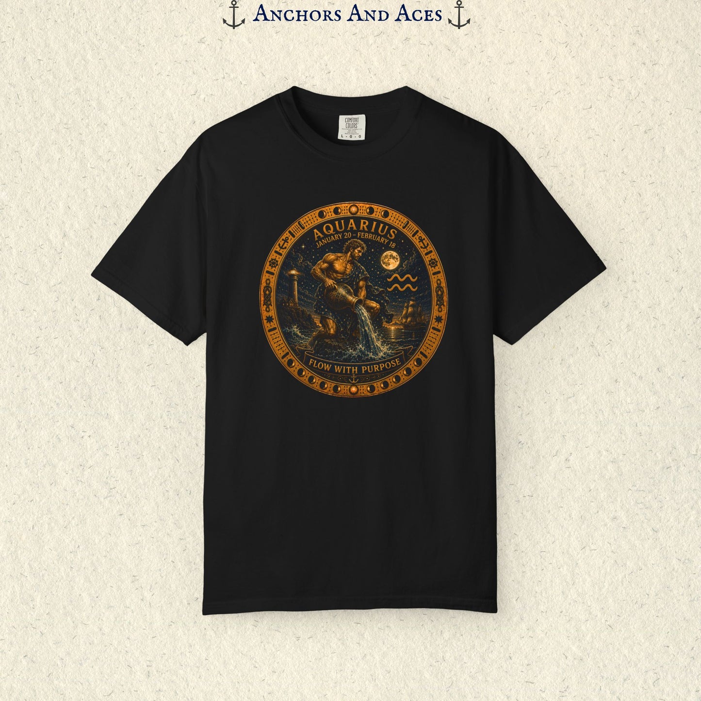 Celestial Seas Zodiac Tee | Aquarius - Flow With Purpose