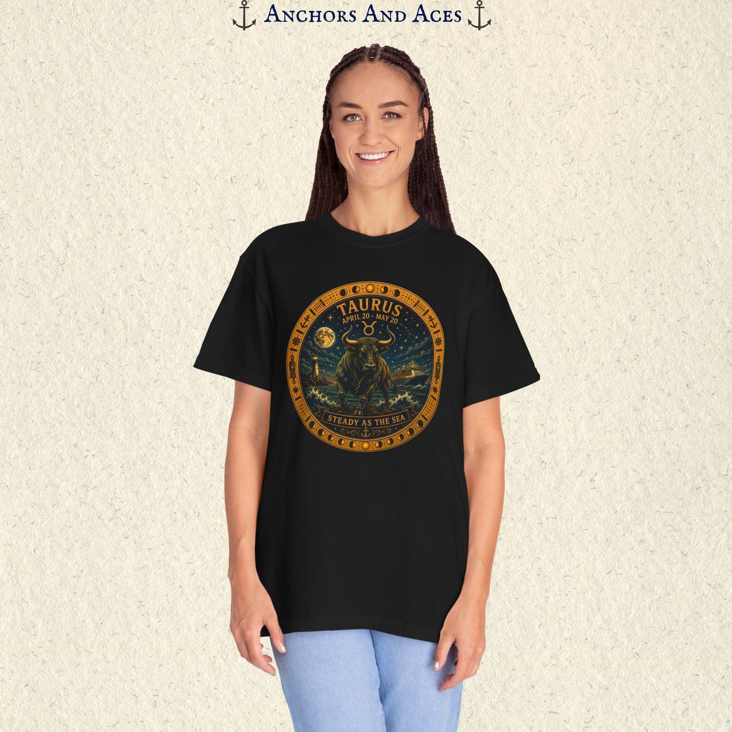 Celestial Seas Zodiac Tee | Taurus - Steady as the Sea