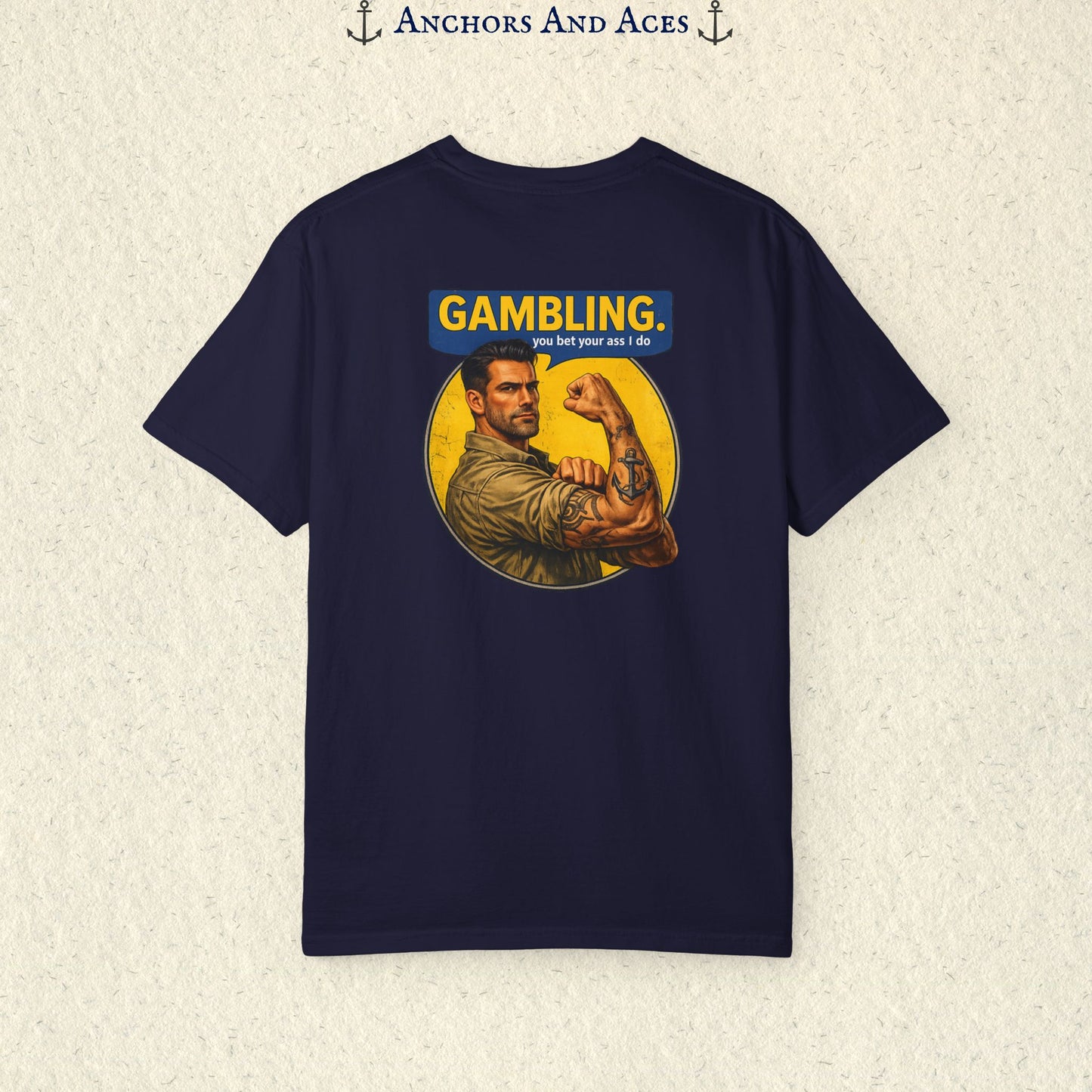 Casino T-shirt | Retro Strongman Illustration - BACK IMPRINT