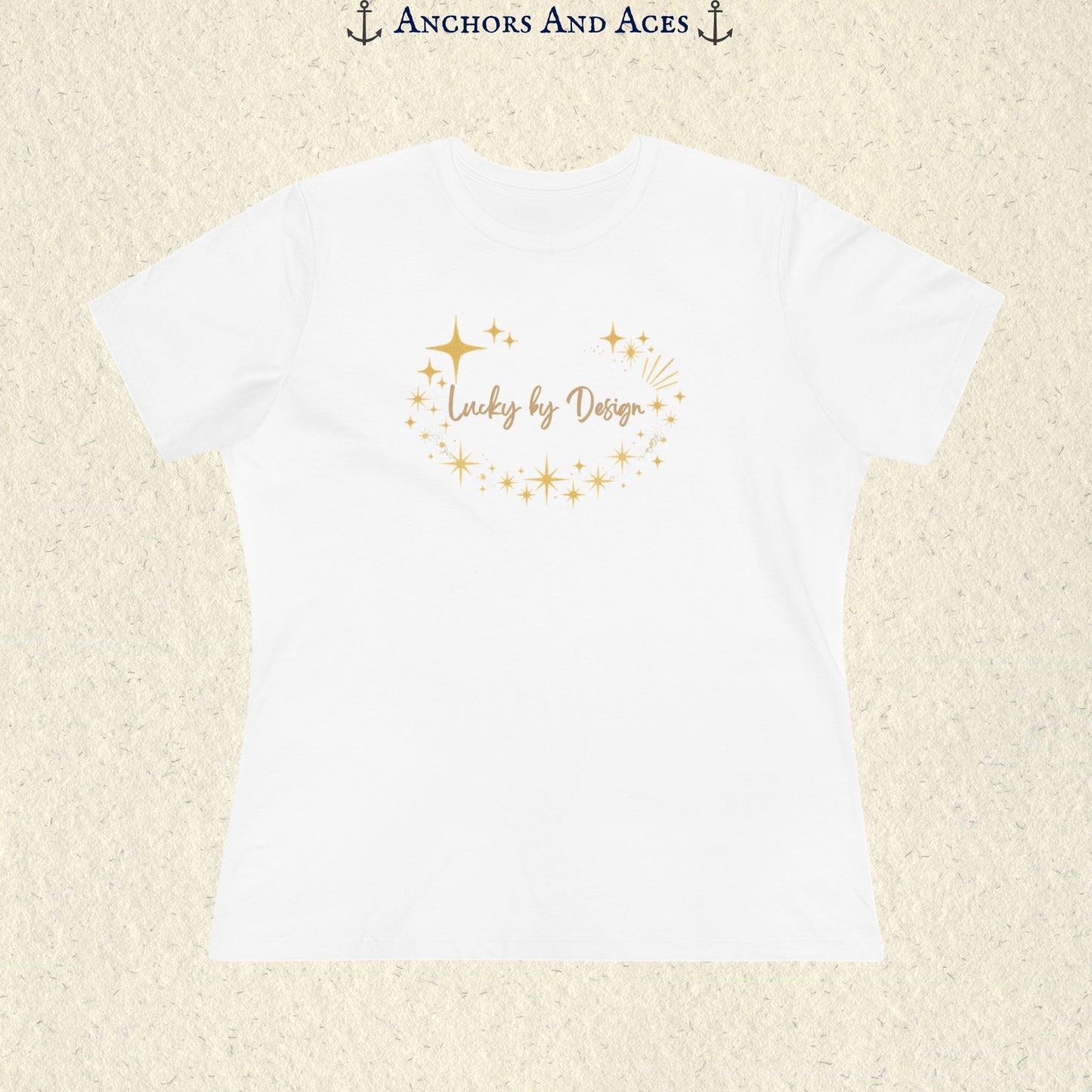 Lucky by Design T-Shirt | Gold Starburst Graphic Tee