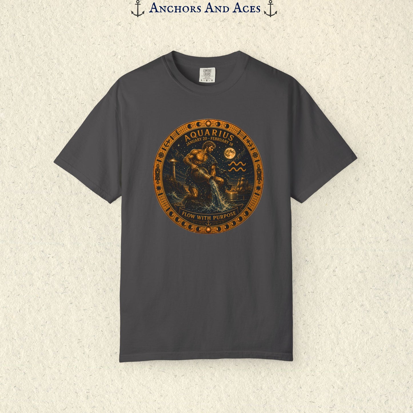 Celestial Seas Zodiac Tee | Aquarius - Flow With Purpose