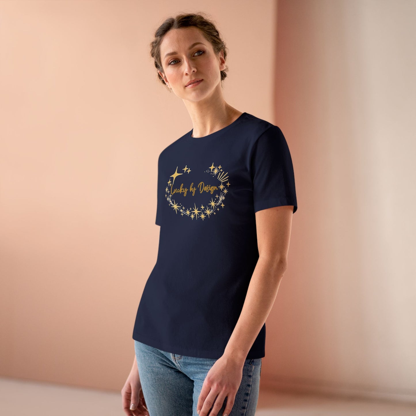 Lucky by Design T-Shirt | Gold Starburst Graphic Tee