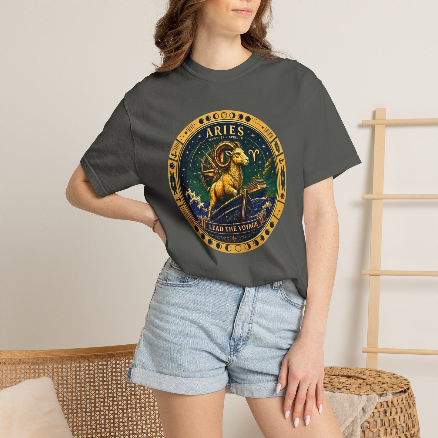 Celestial Seas Zodiac Tee | Aries – Lead the Voyage