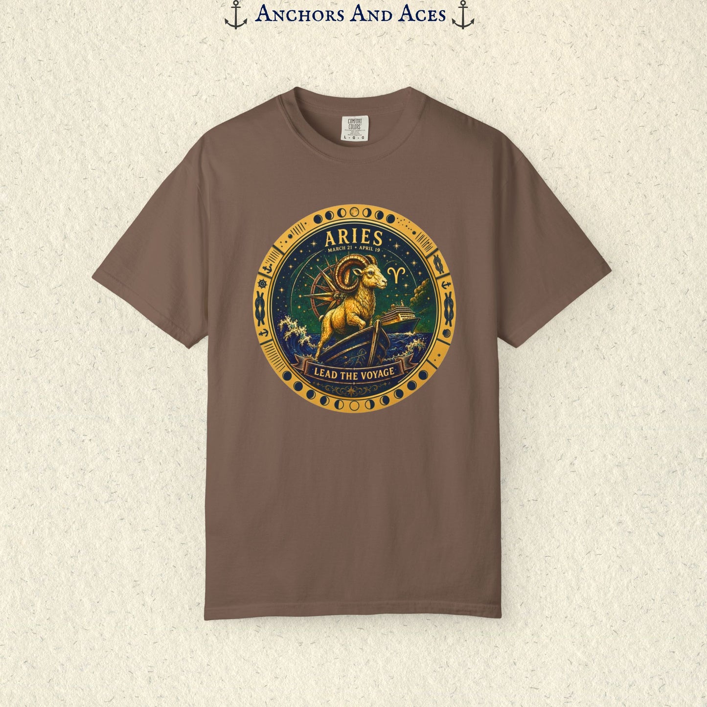 Celestial Seas Zodiac Tee | Aries – Lead the Voyage