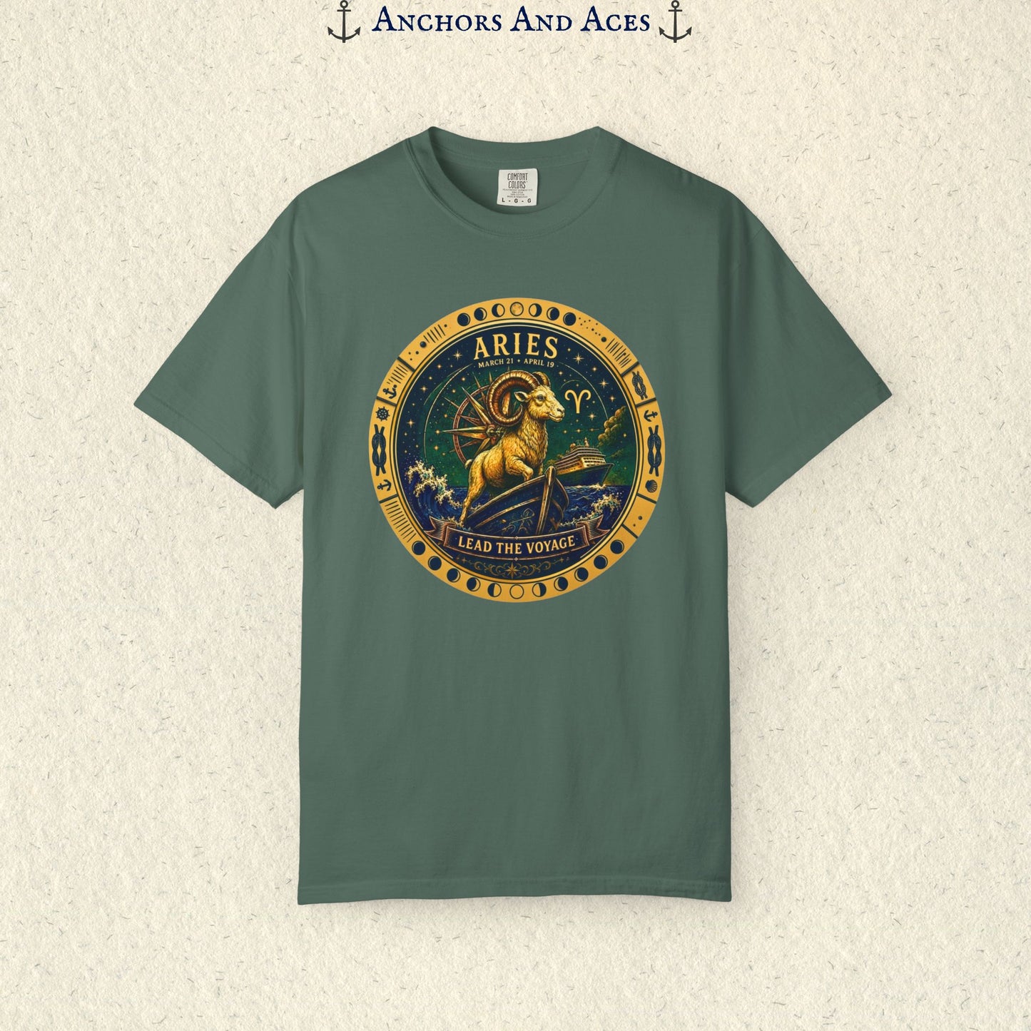 Celestial Seas Zodiac Tee | Aries – Lead the Voyage