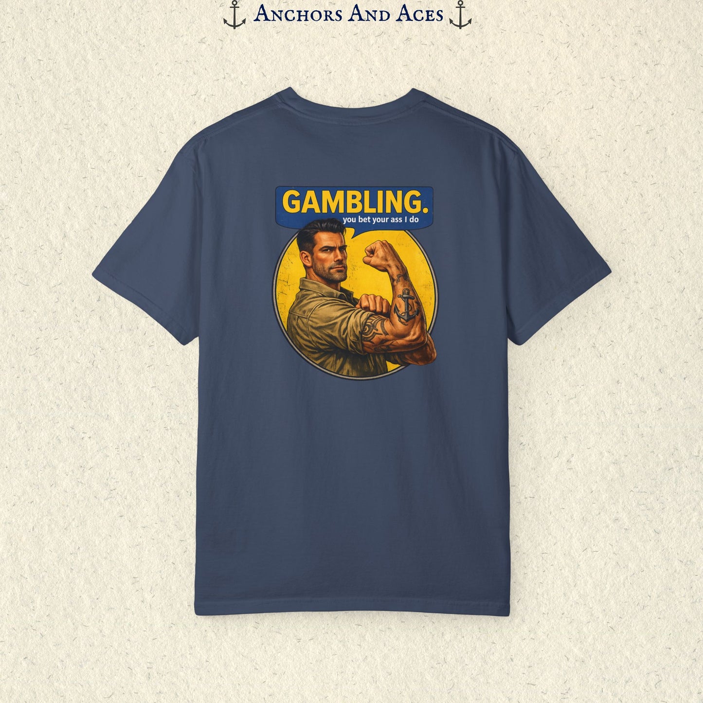 Casino T-shirt | Retro Strongman Illustration - BACK IMPRINT