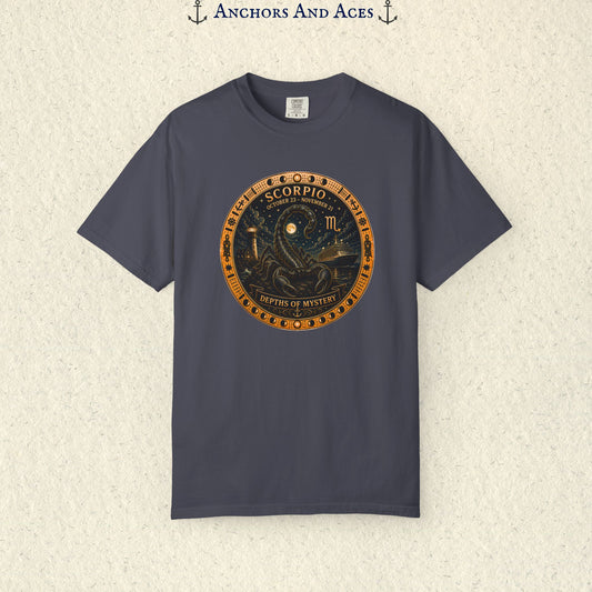 Celestial Seas Zodiac Tee | Scorpio – Depths of Mystery