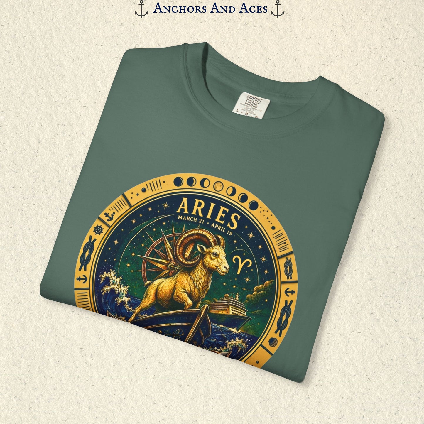 Celestial Seas Zodiac Tee | Aries – Lead the Voyage