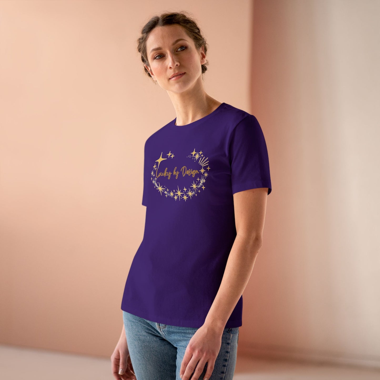 Lucky by Design T-Shirt | Gold Starburst Graphic Tee