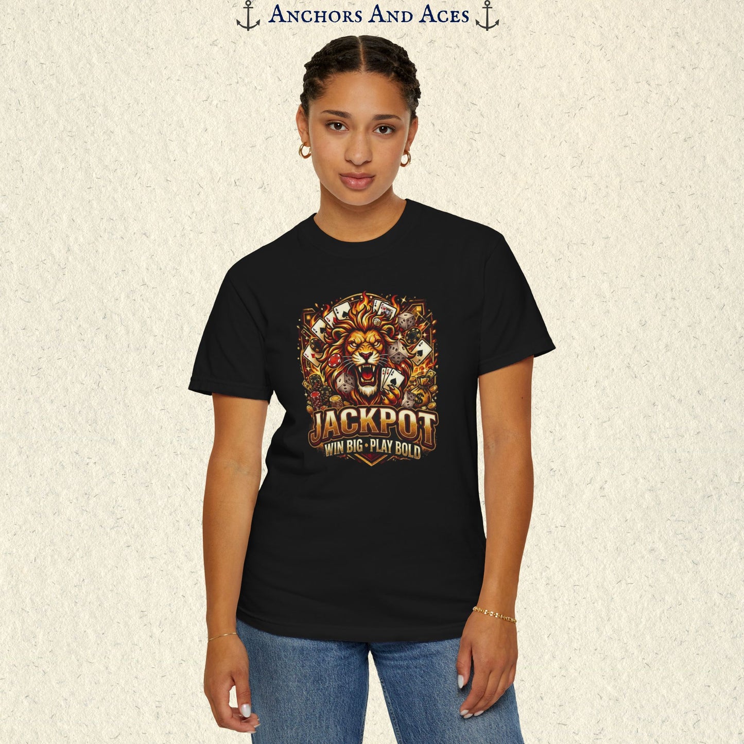 Jackpot Lion Graphic T-shirt