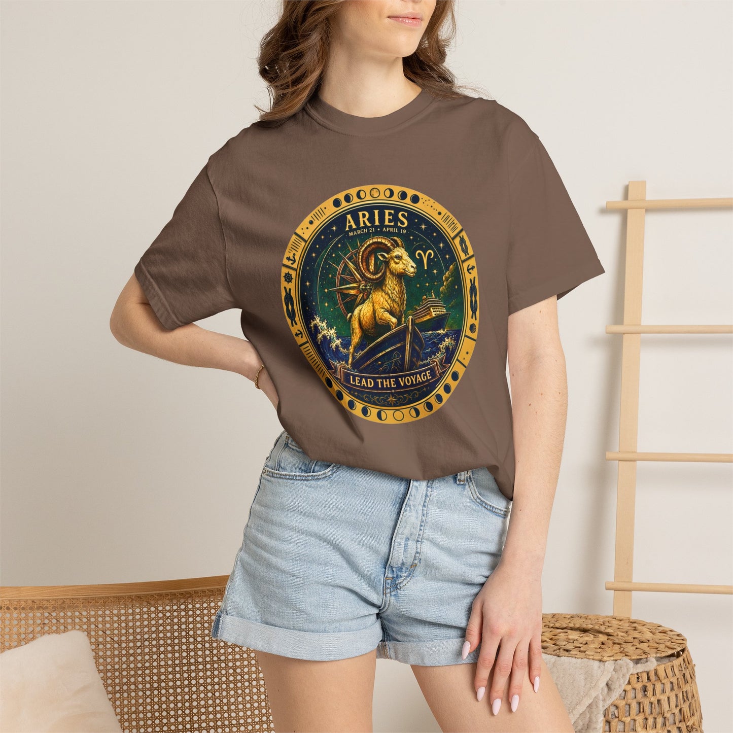 Celestial Seas Zodiac Tee | Aries – Lead the Voyage