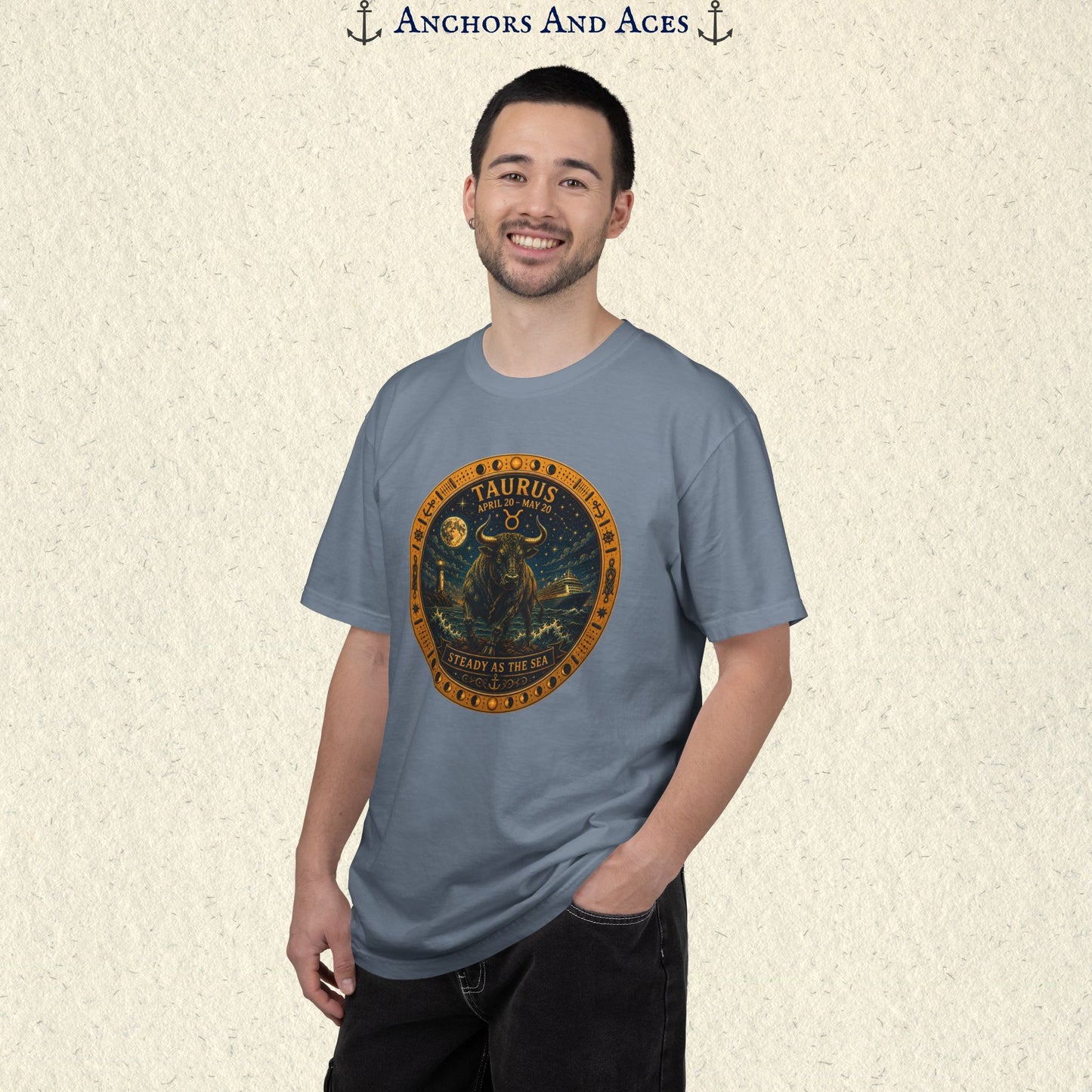 Celestial Seas Zodiac Tee | Taurus - Steady as the Sea