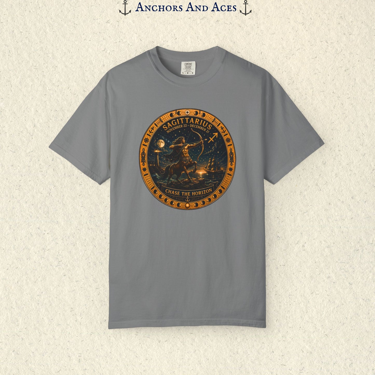 Celestial Seas Zodiac Tee | Sagittarius – Chase The Horizon