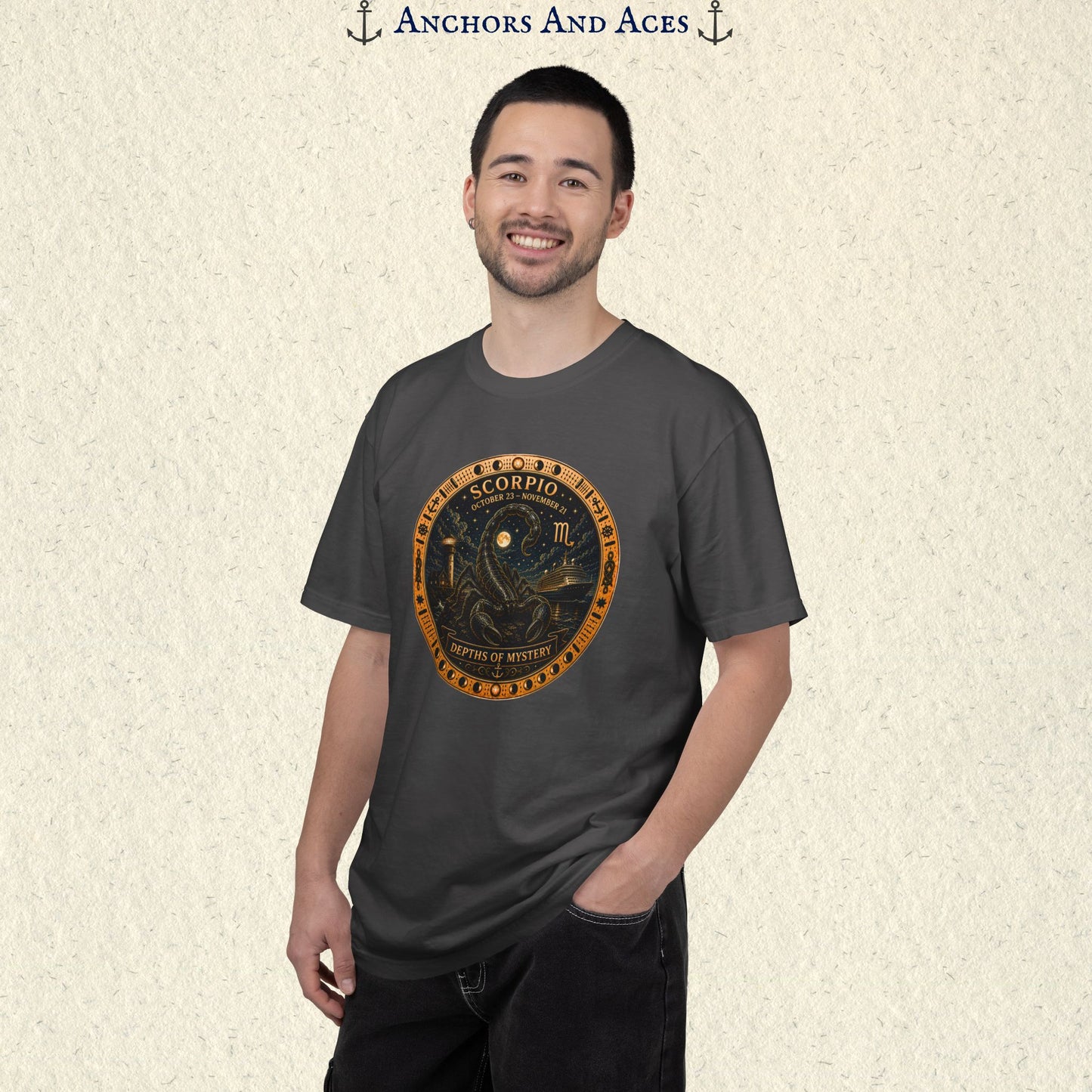 Celestial Seas Zodiac Tee | Scorpio – Depths of Mystery