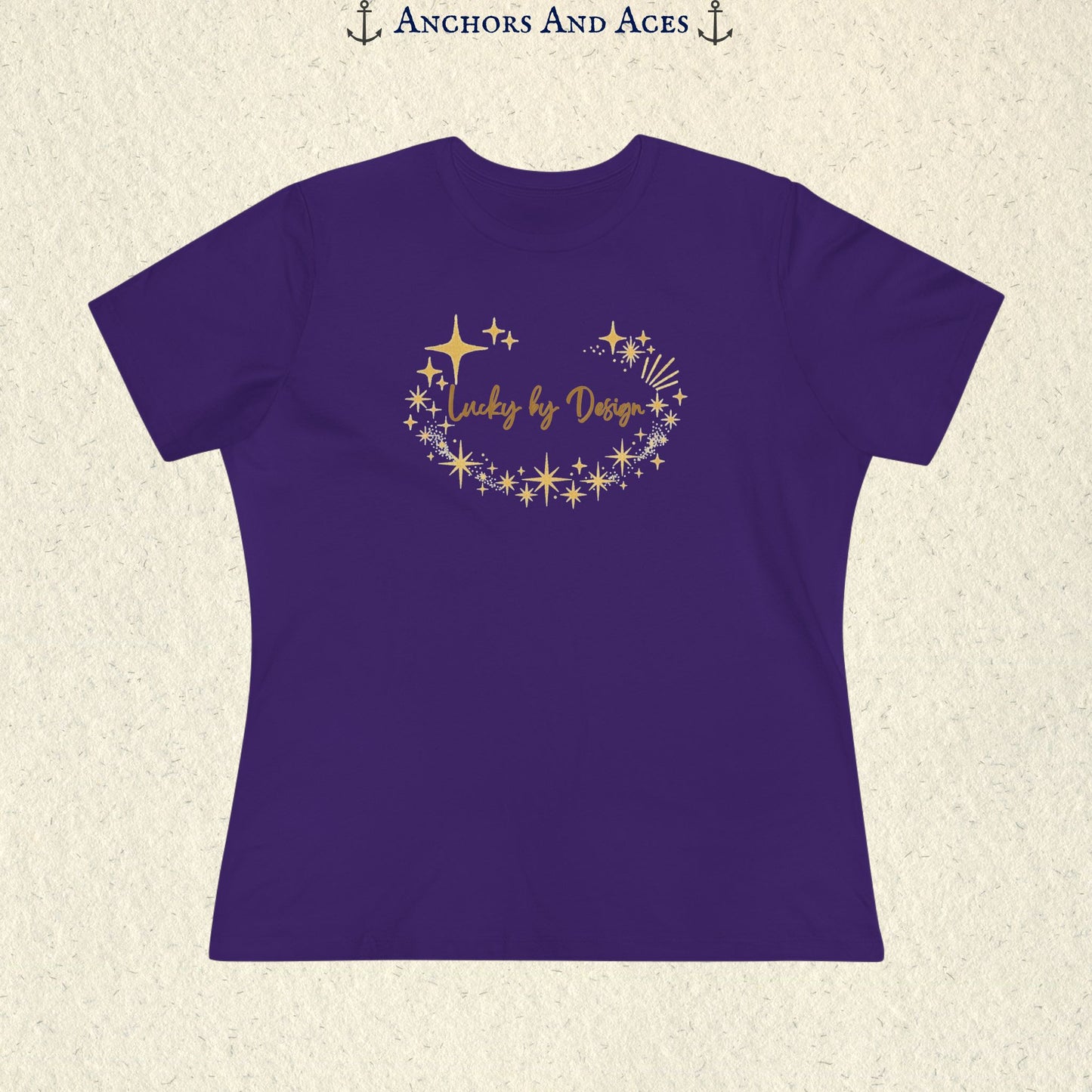 Lucky by Design T-Shirt | Gold Starburst Graphic Tee