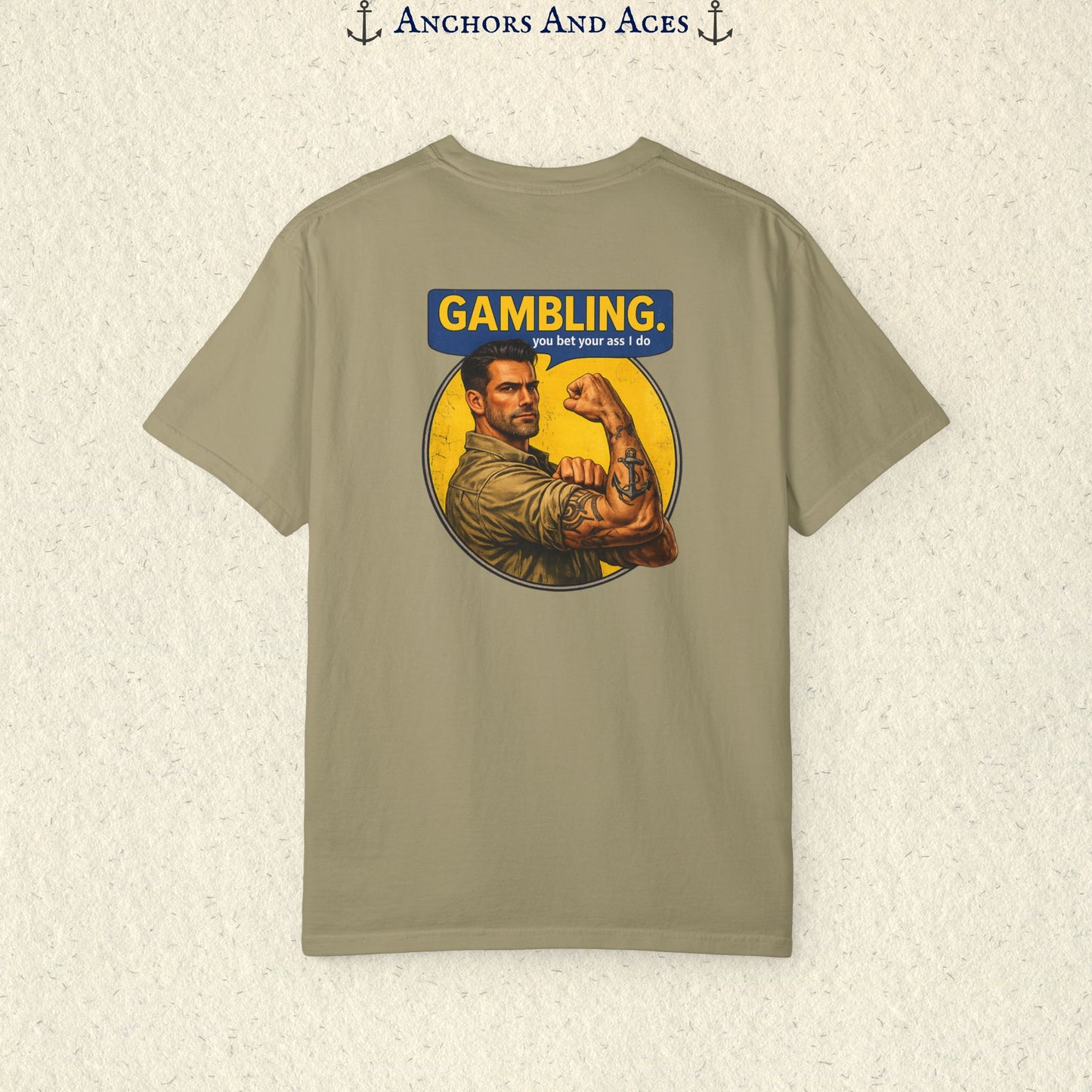 Casino T-shirt | Retro Strongman Illustration - BACK IMPRINT
