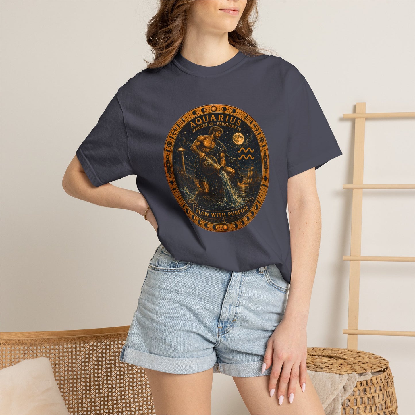Celestial Seas Zodiac Tee | Aquarius - Flow With Purpose
