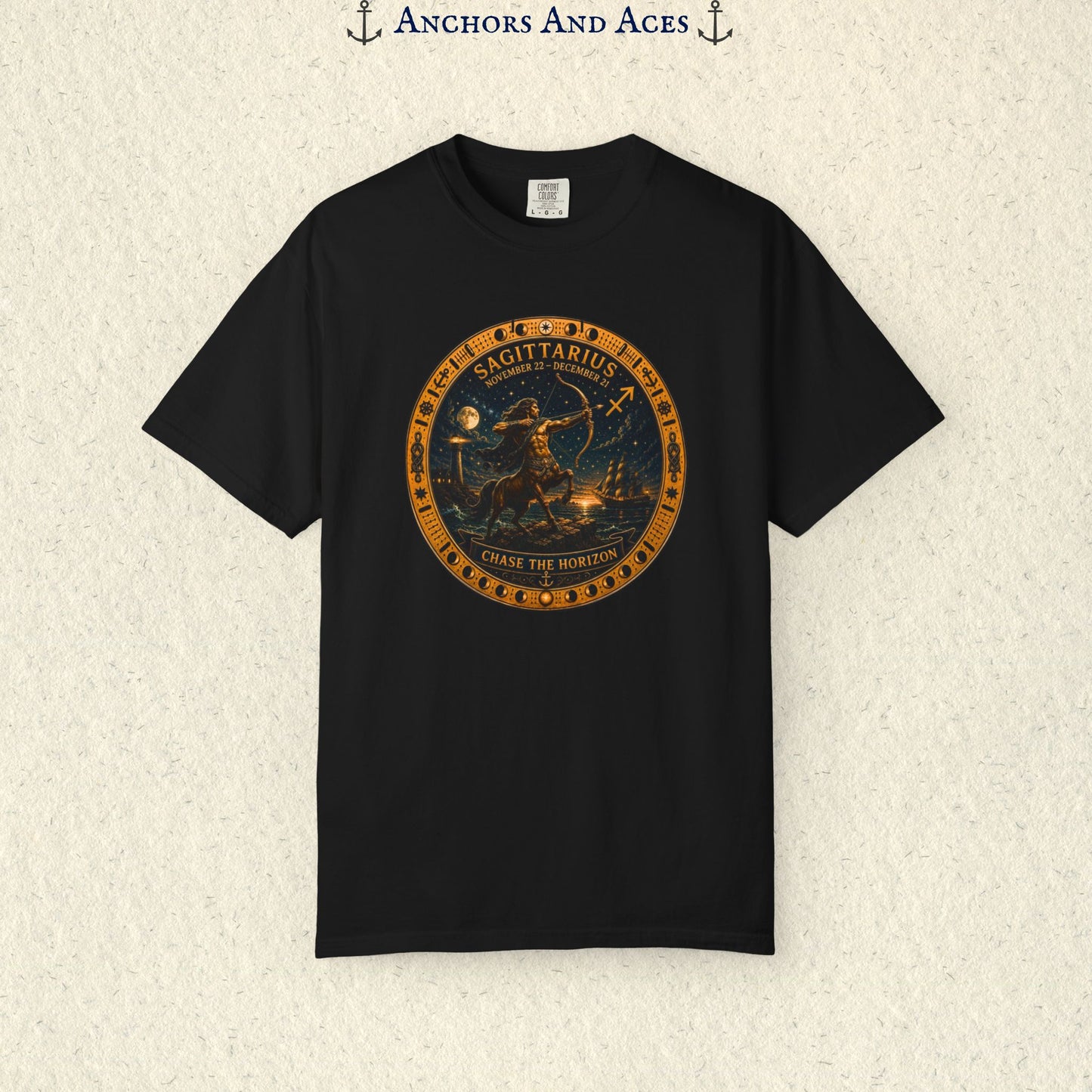 Celestial Seas Zodiac Tee | Sagittarius – Chase The Horizon