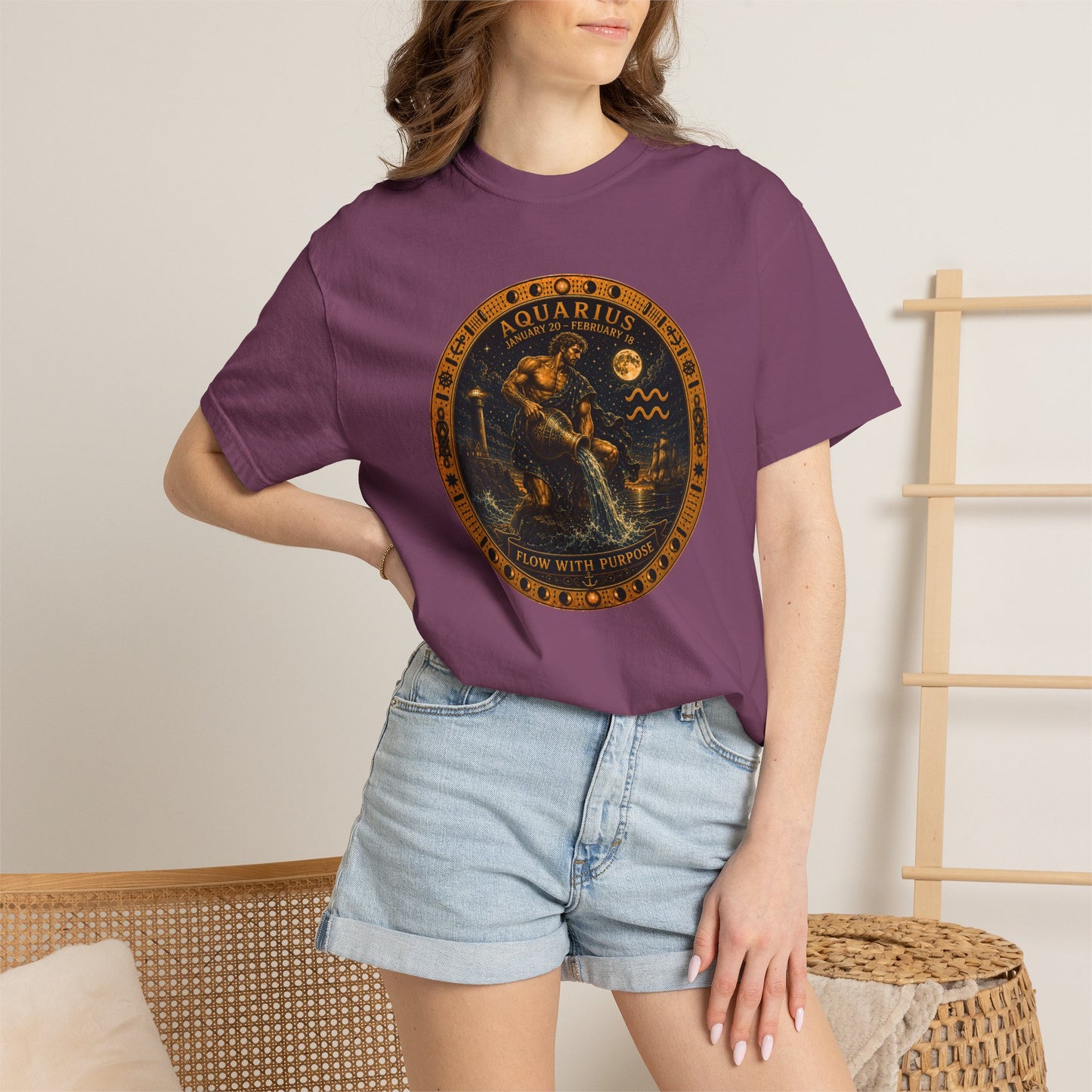 Celestial Seas Zodiac Tee | Aquarius - Flow With Purpose