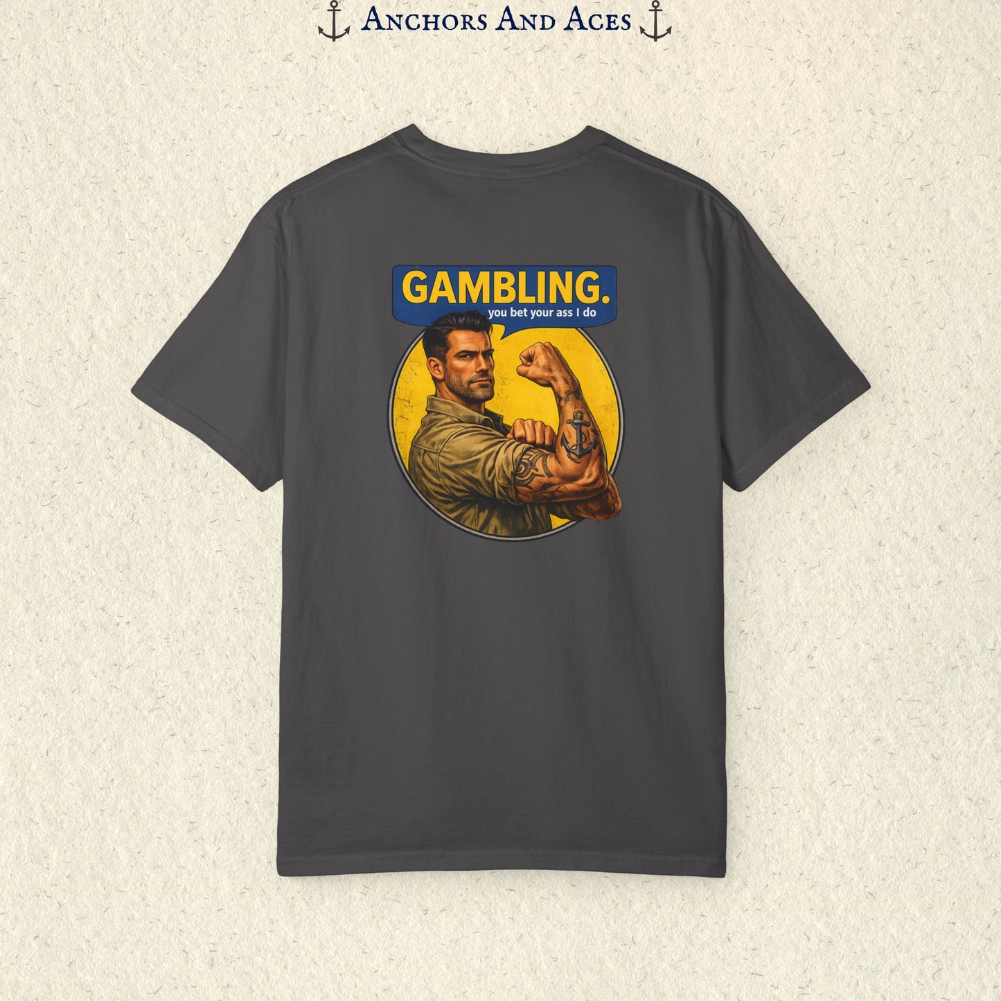 Casino T-shirt | Retro Strongman Illustration - BACK IMPRINT