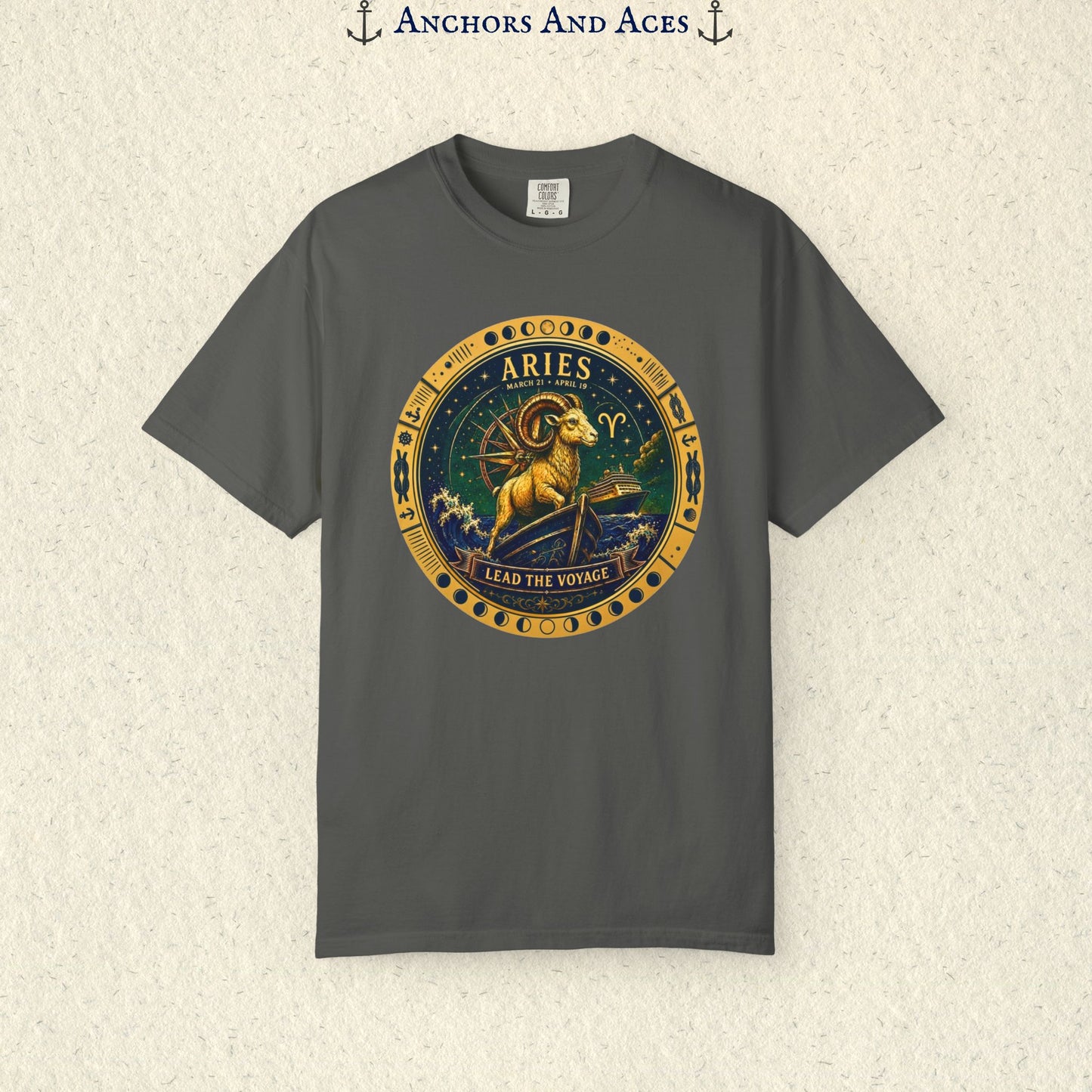Celestial Seas Zodiac Tee | Aries – Lead the Voyage