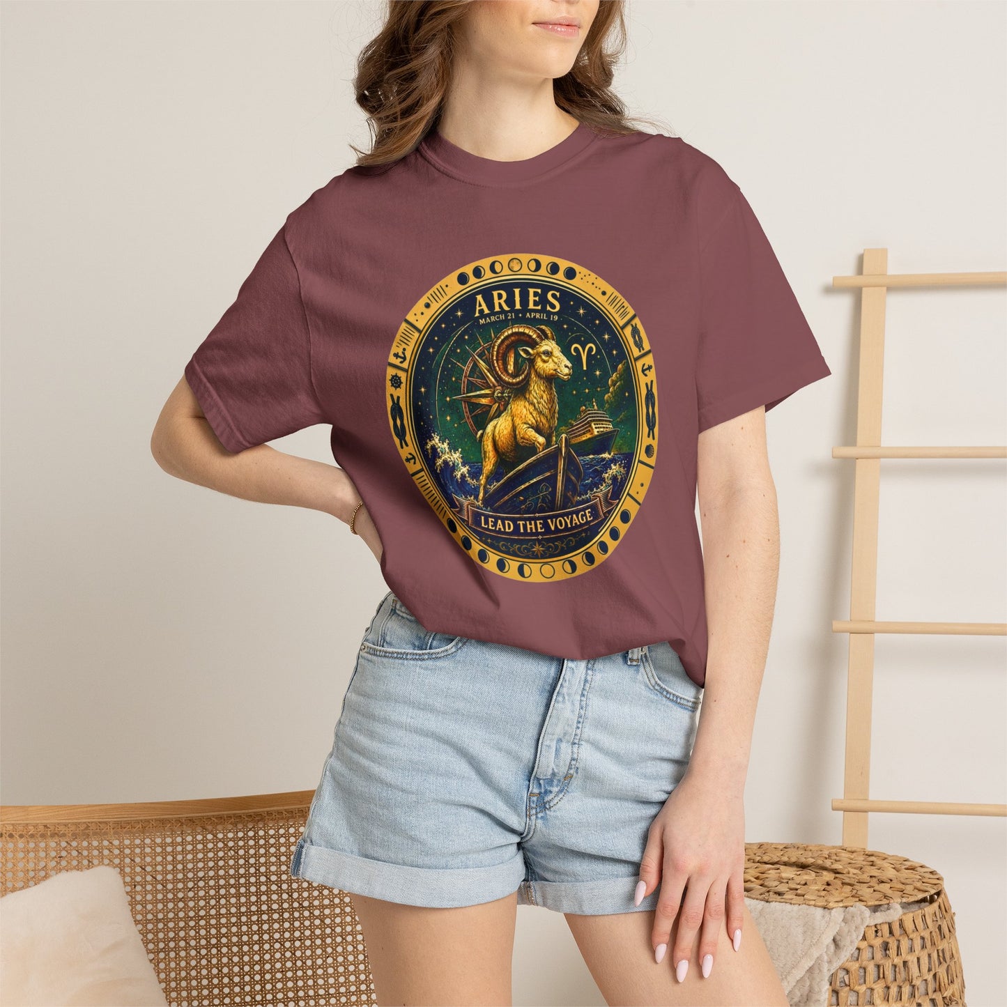 Celestial Seas Zodiac Tee | Aries – Lead the Voyage