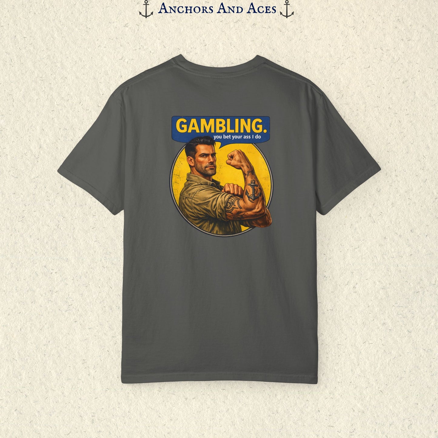 Casino T-shirt | Retro Strongman Illustration - BACK IMPRINT