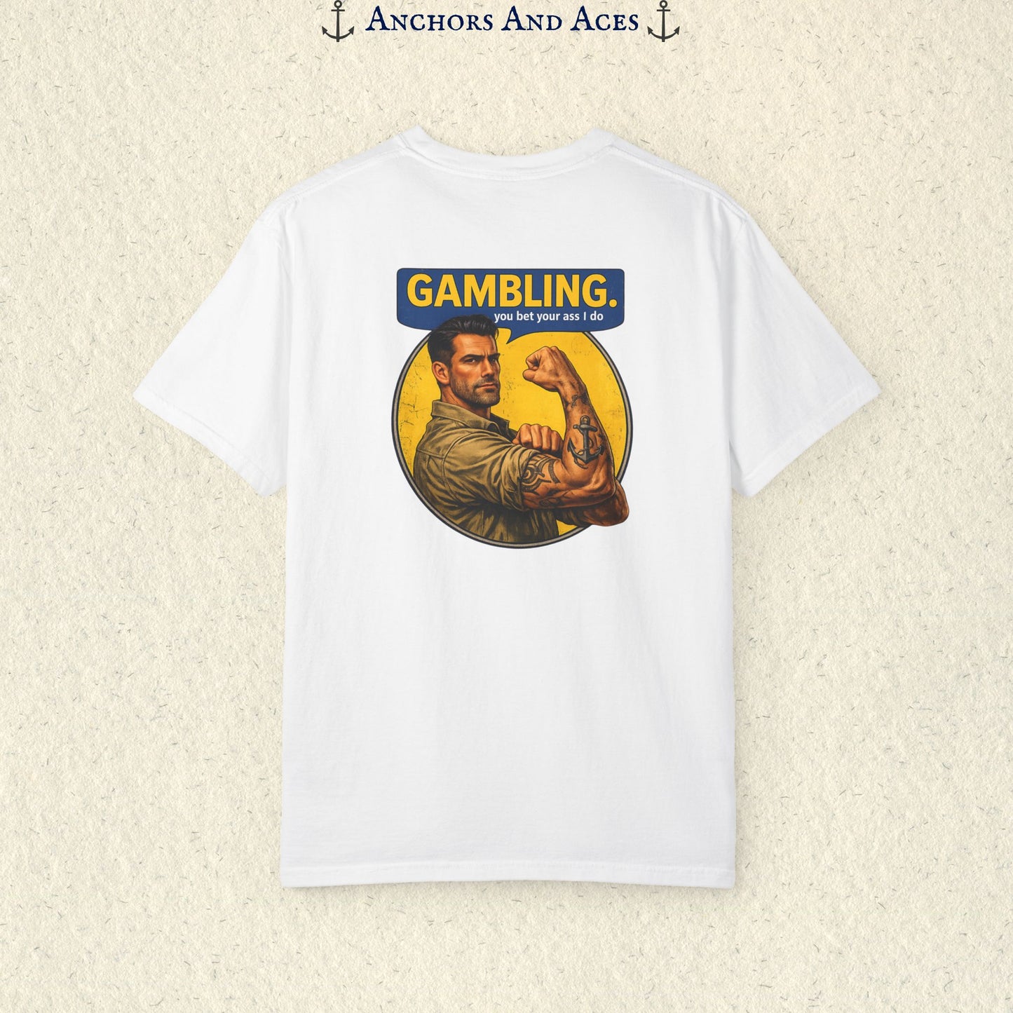 Casino T-shirt | Retro Strongman Illustration - BACK IMPRINT