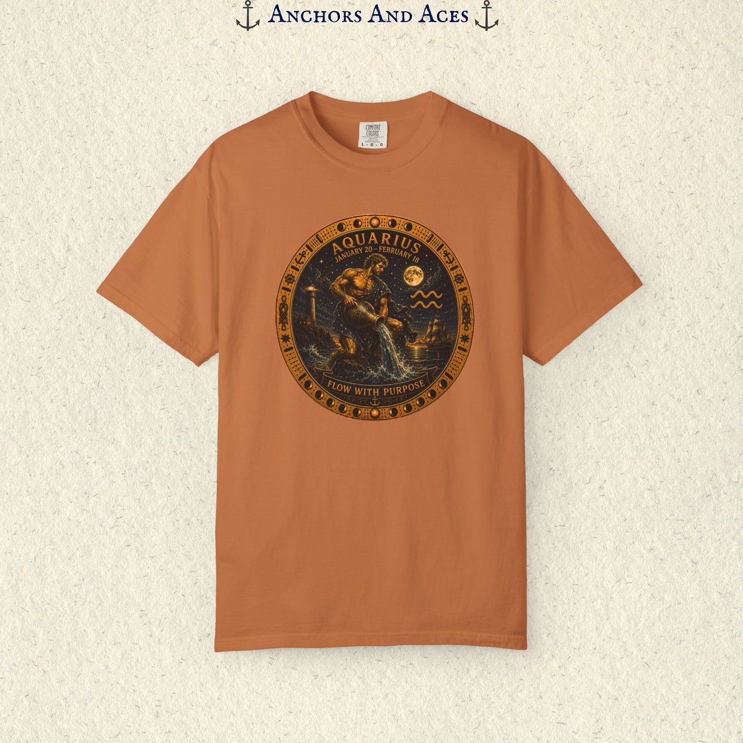 Celestial Seas Zodiac Tee | Aquarius - Flow With Purpose