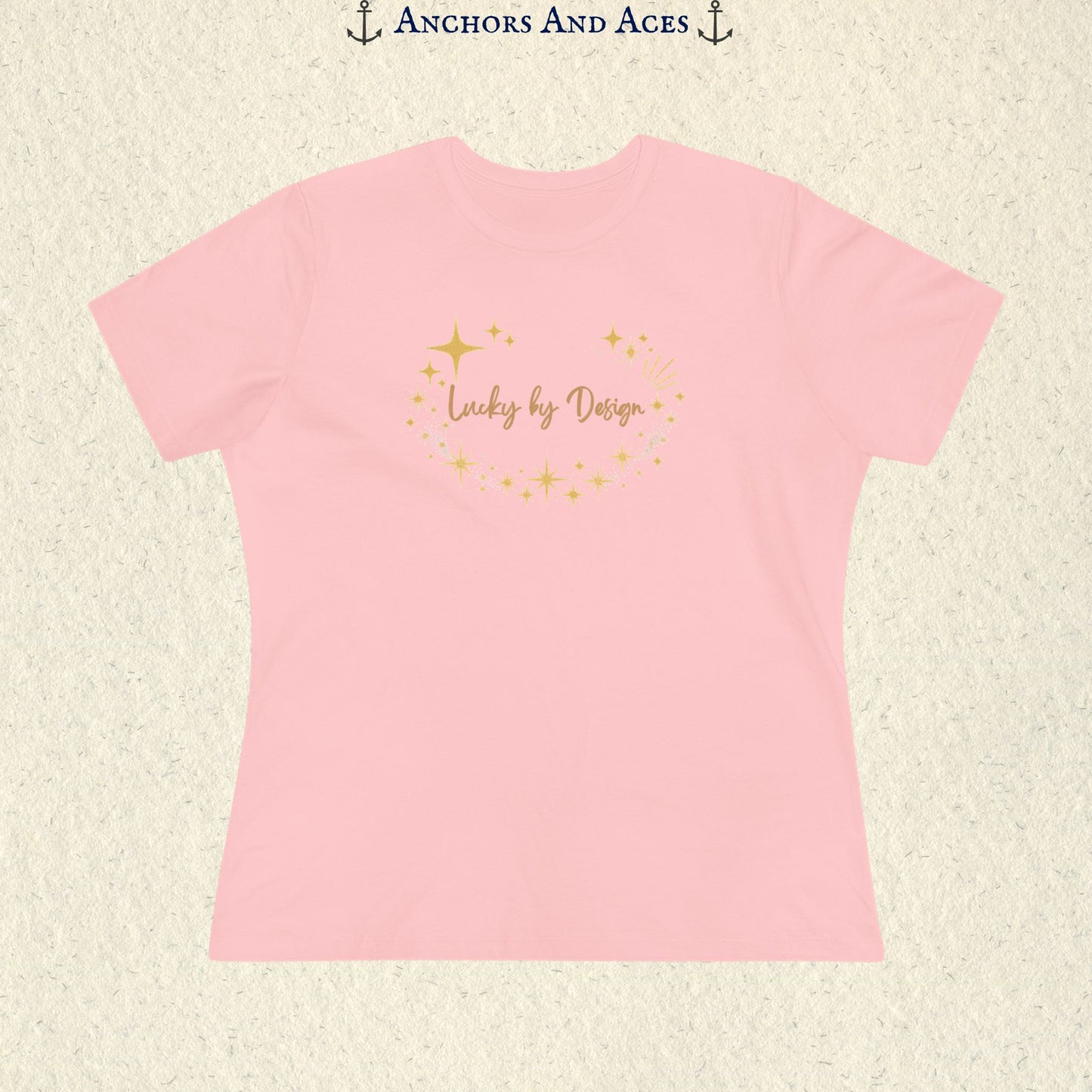 Lucky by Design T-Shirt | Gold Starburst Graphic Tee