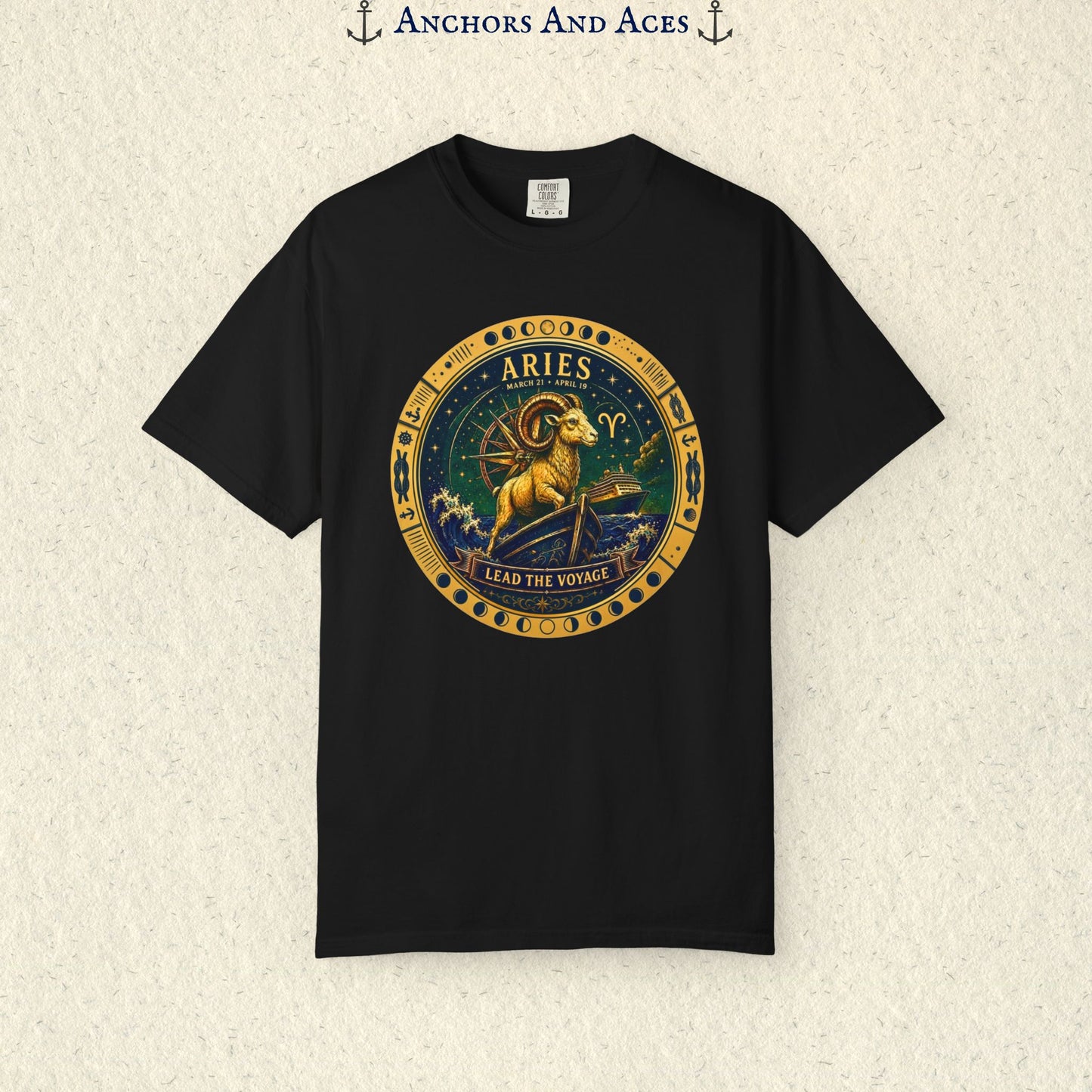 Celestial Seas Zodiac Tee | Aries – Lead the Voyage