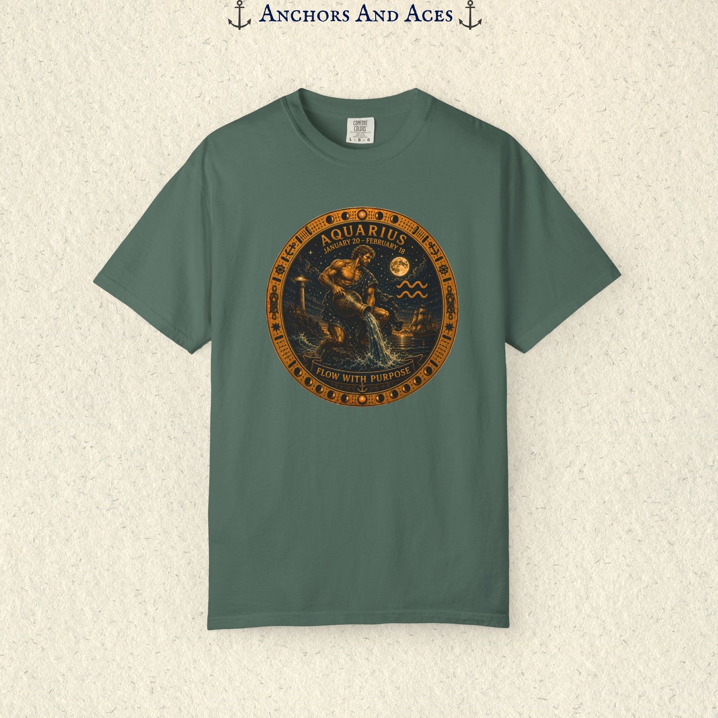 Celestial Seas Zodiac Tee | Aquarius - Flow With Purpose