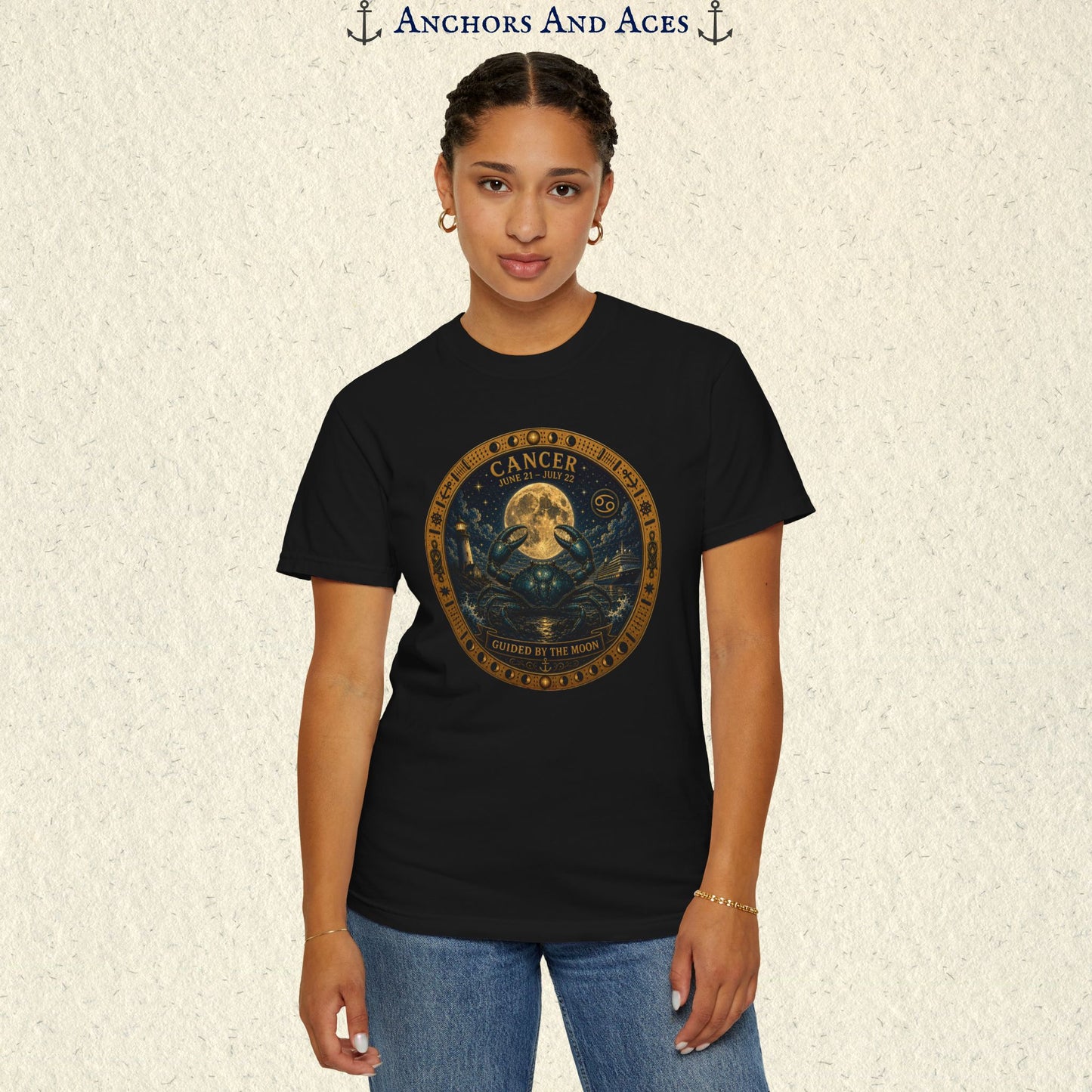 Celestial Seas Zodiac Tee | Cancer - Guided by the Moon
