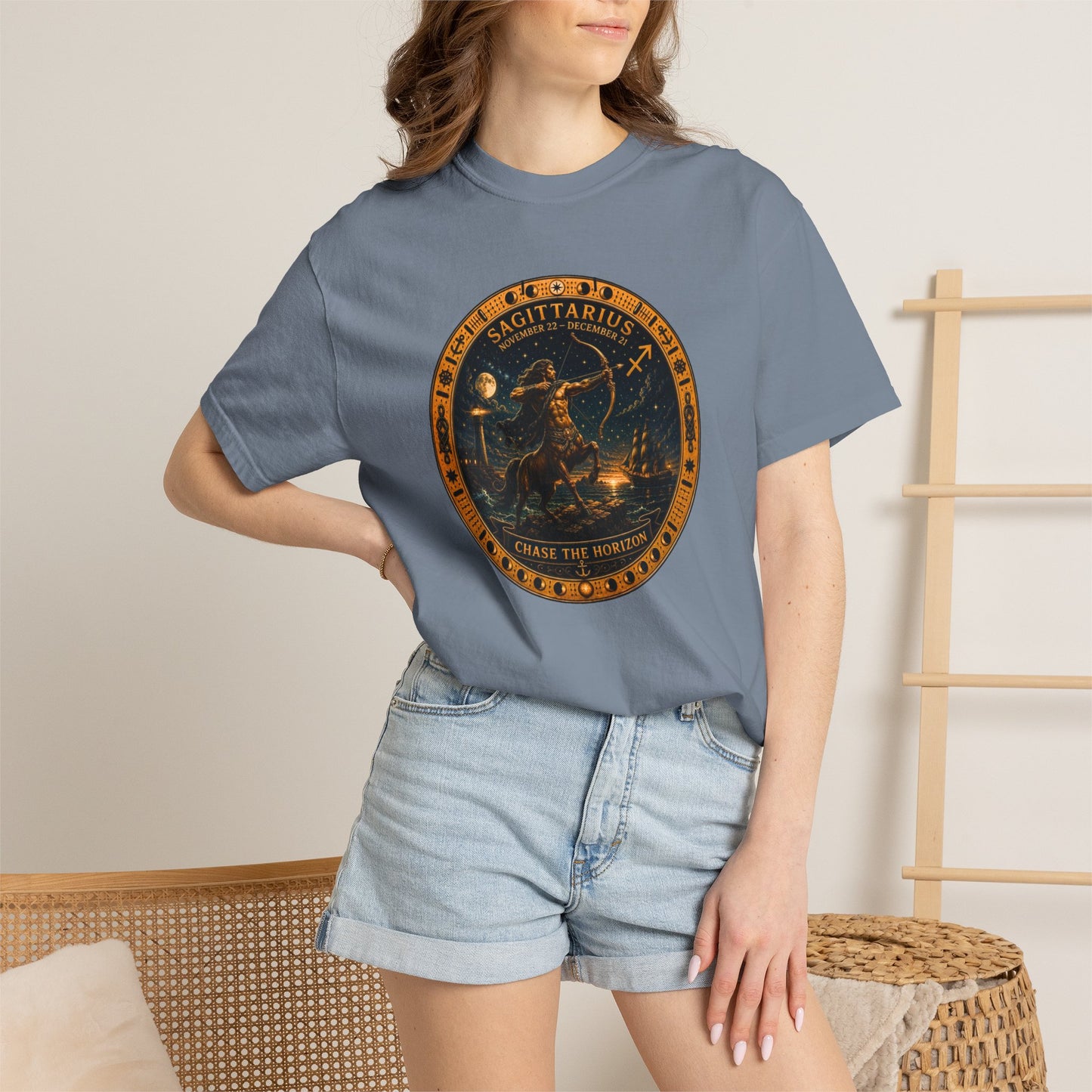 Celestial Seas Zodiac Tee | Sagittarius – Chase The Horizon