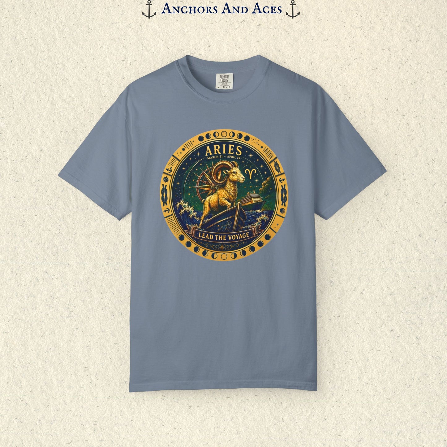 Celestial Seas Zodiac Tee | Aries – Lead the Voyage