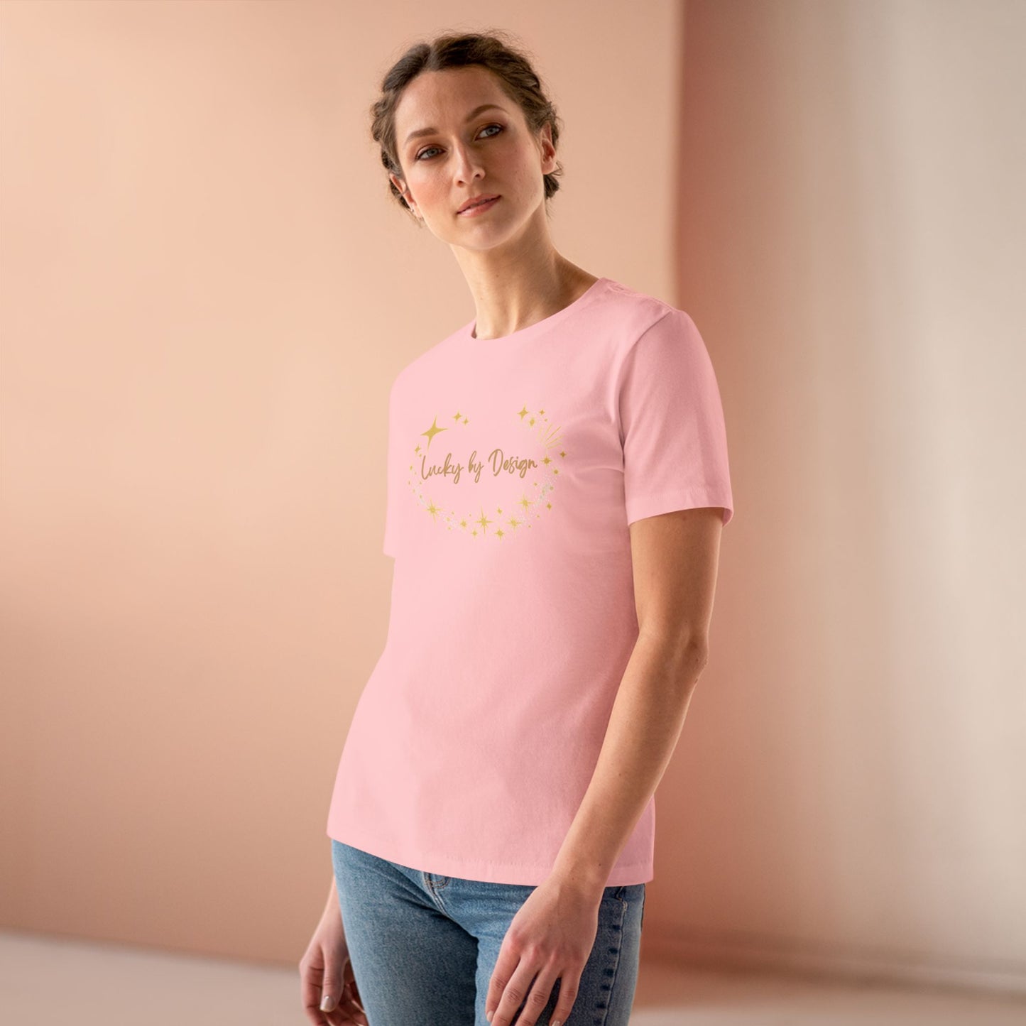 Lucky by Design T-Shirt | Gold Starburst Graphic Tee