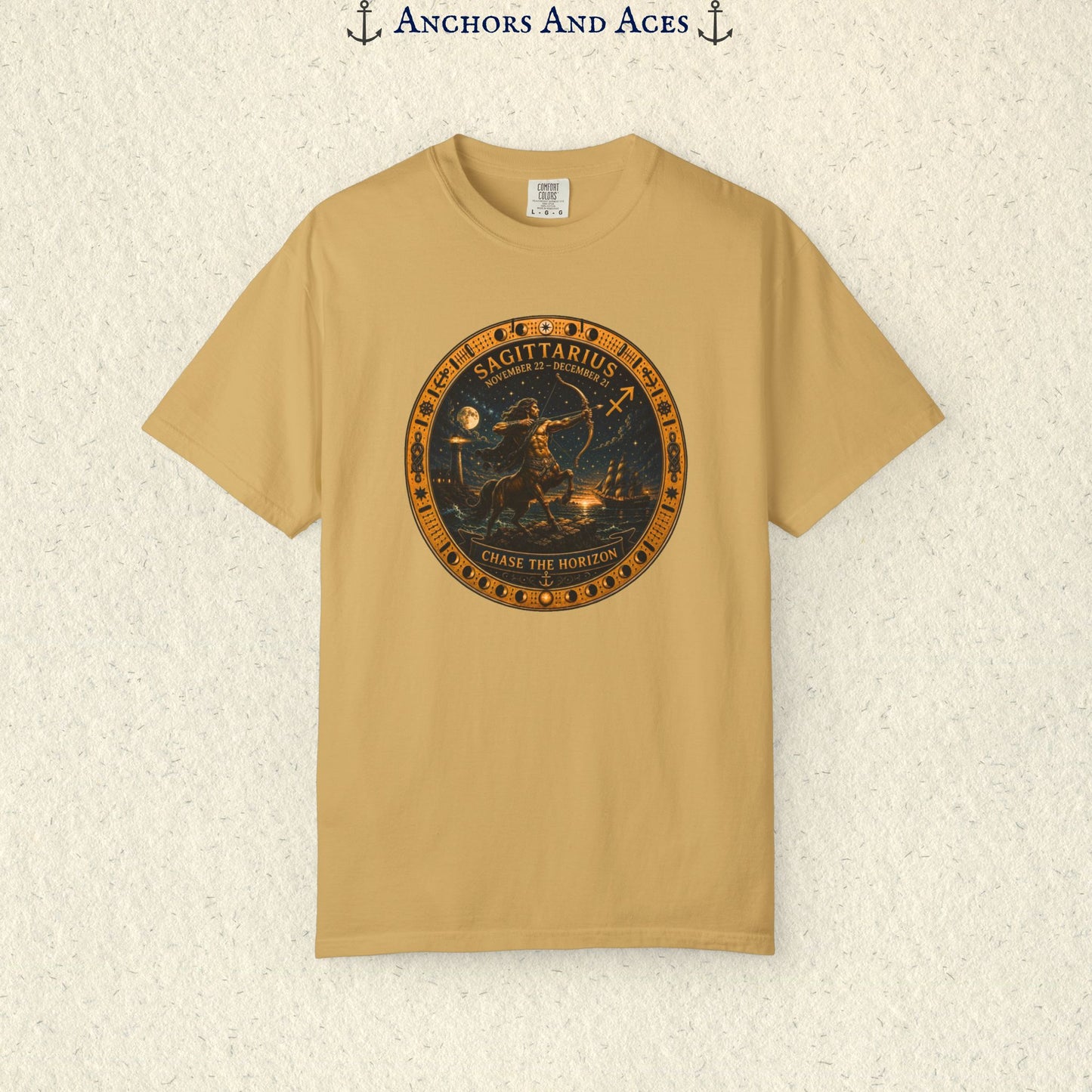 Celestial Seas Zodiac Tee | Sagittarius – Chase The Horizon